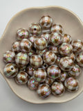 Brown Plaid Beads
