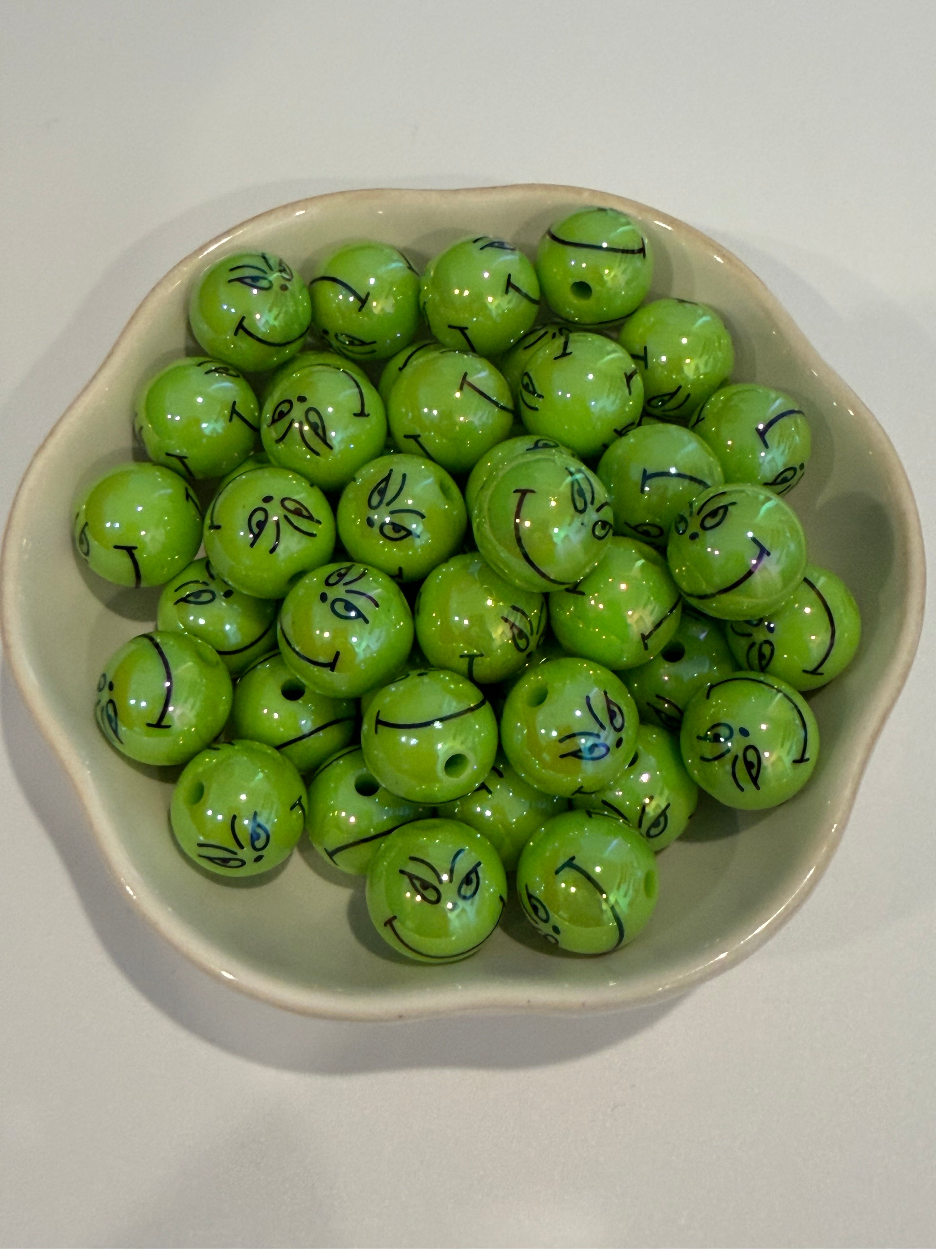 Grumpy Green Guy Beads