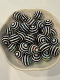 Black and White Striped Beads