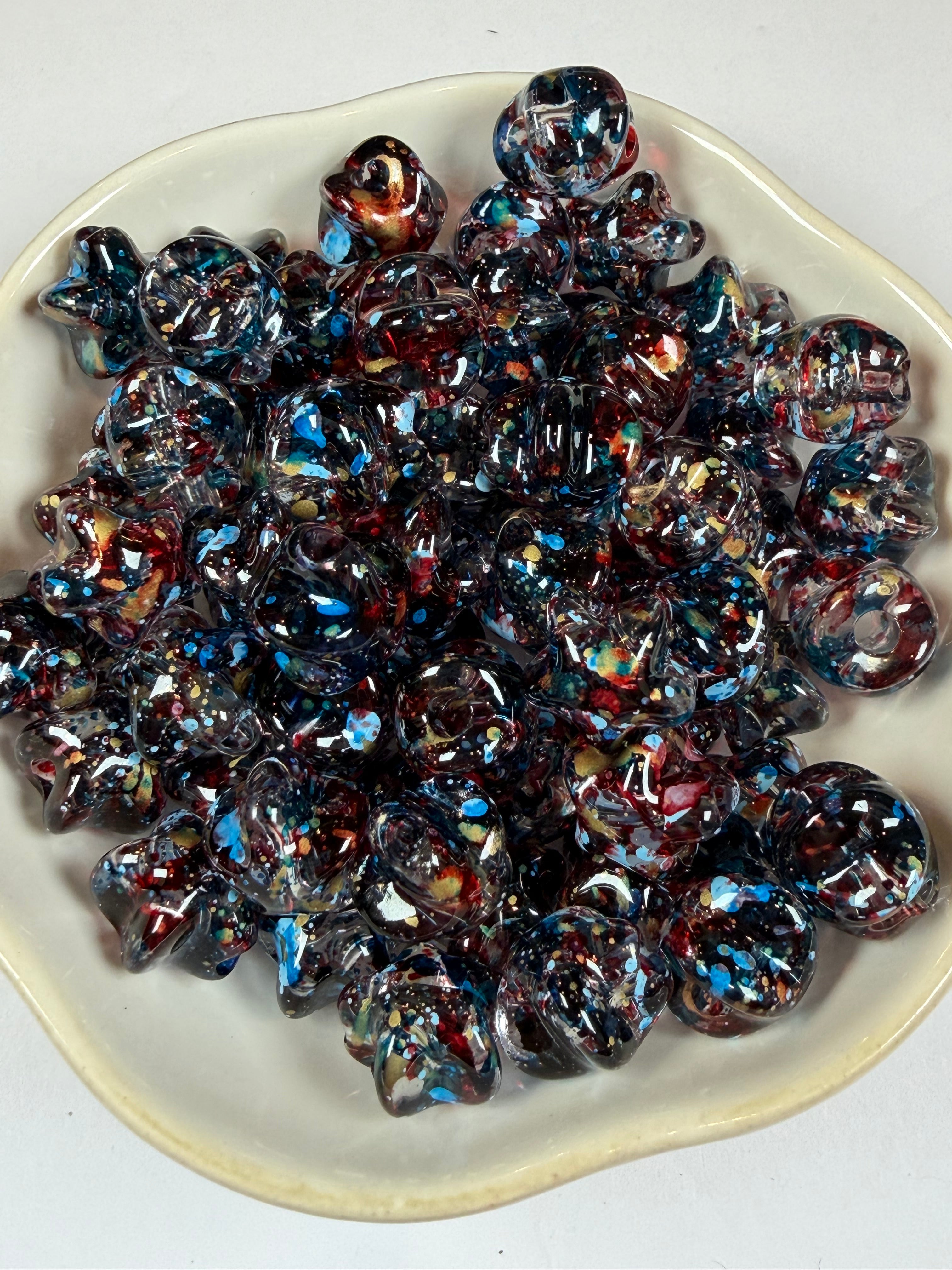 Paint Splatter Star Beads