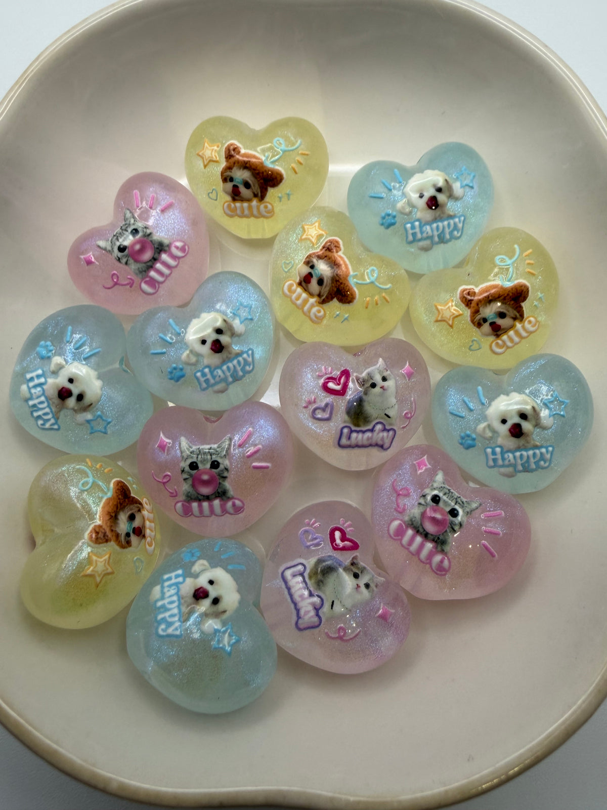 Pawtastic Heart Beads