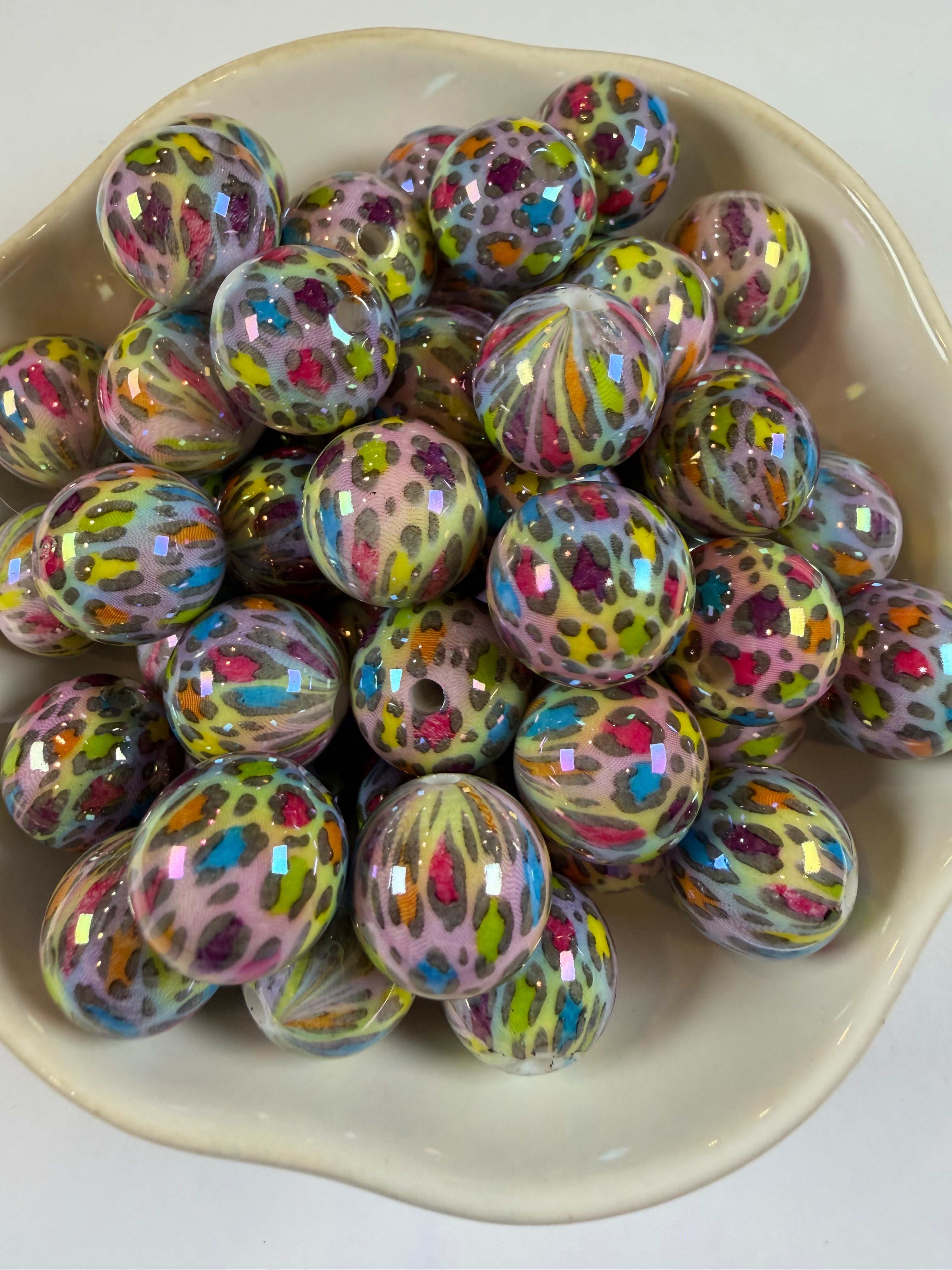 Rainbow Leopard Beads