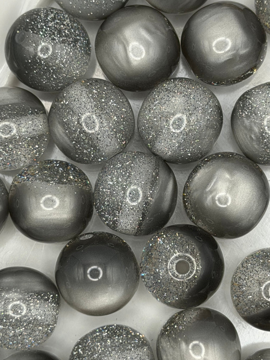 Silver Glitter Cateye16mm