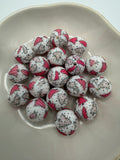 Pink Christmas Silicone Beads