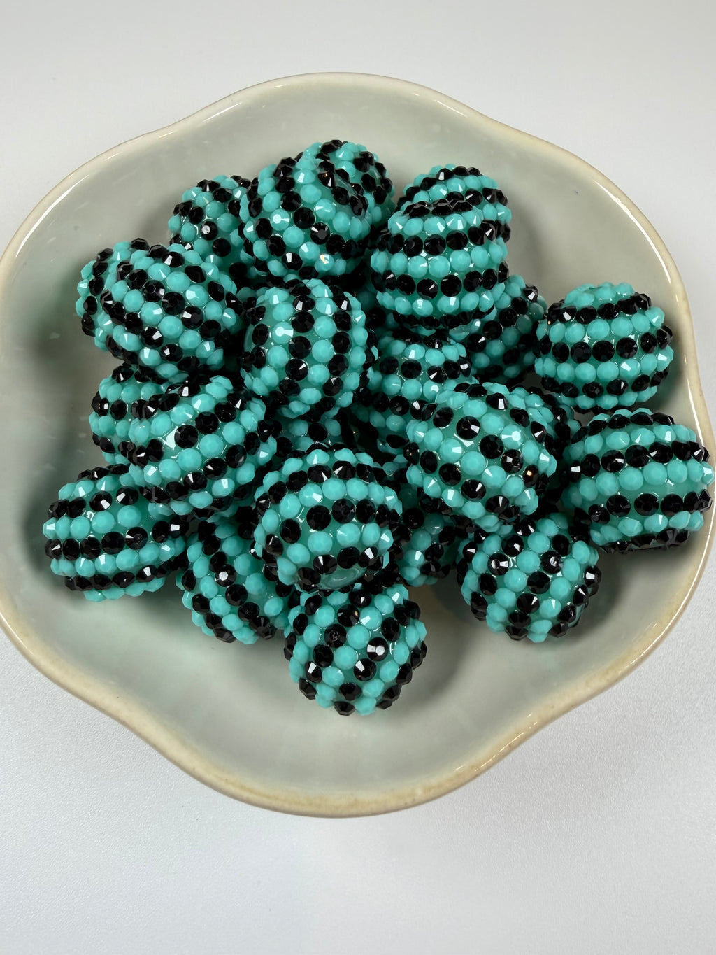 Striped 20mm Rhinestone Beads