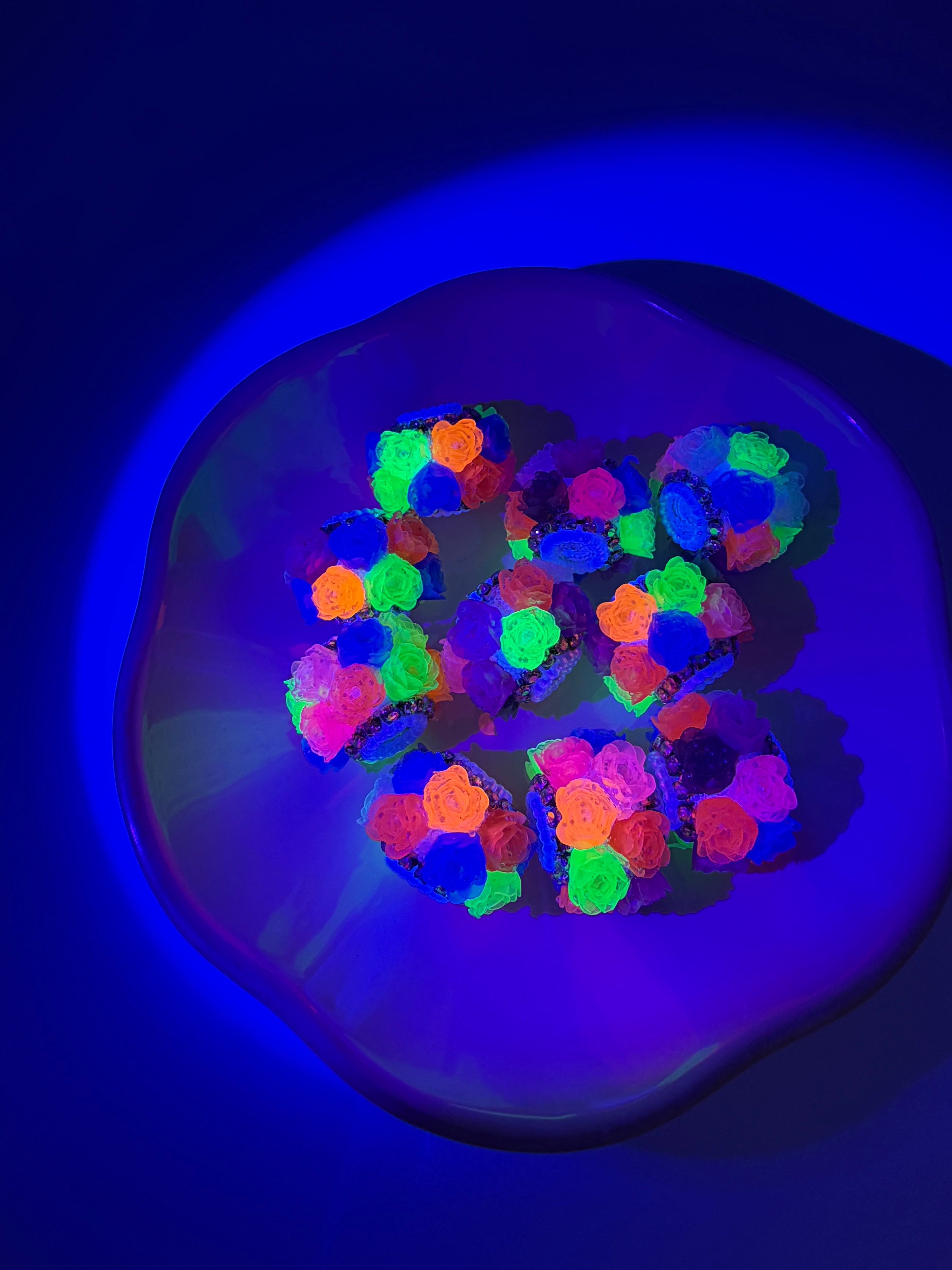 Neon Floral Fancy Beads