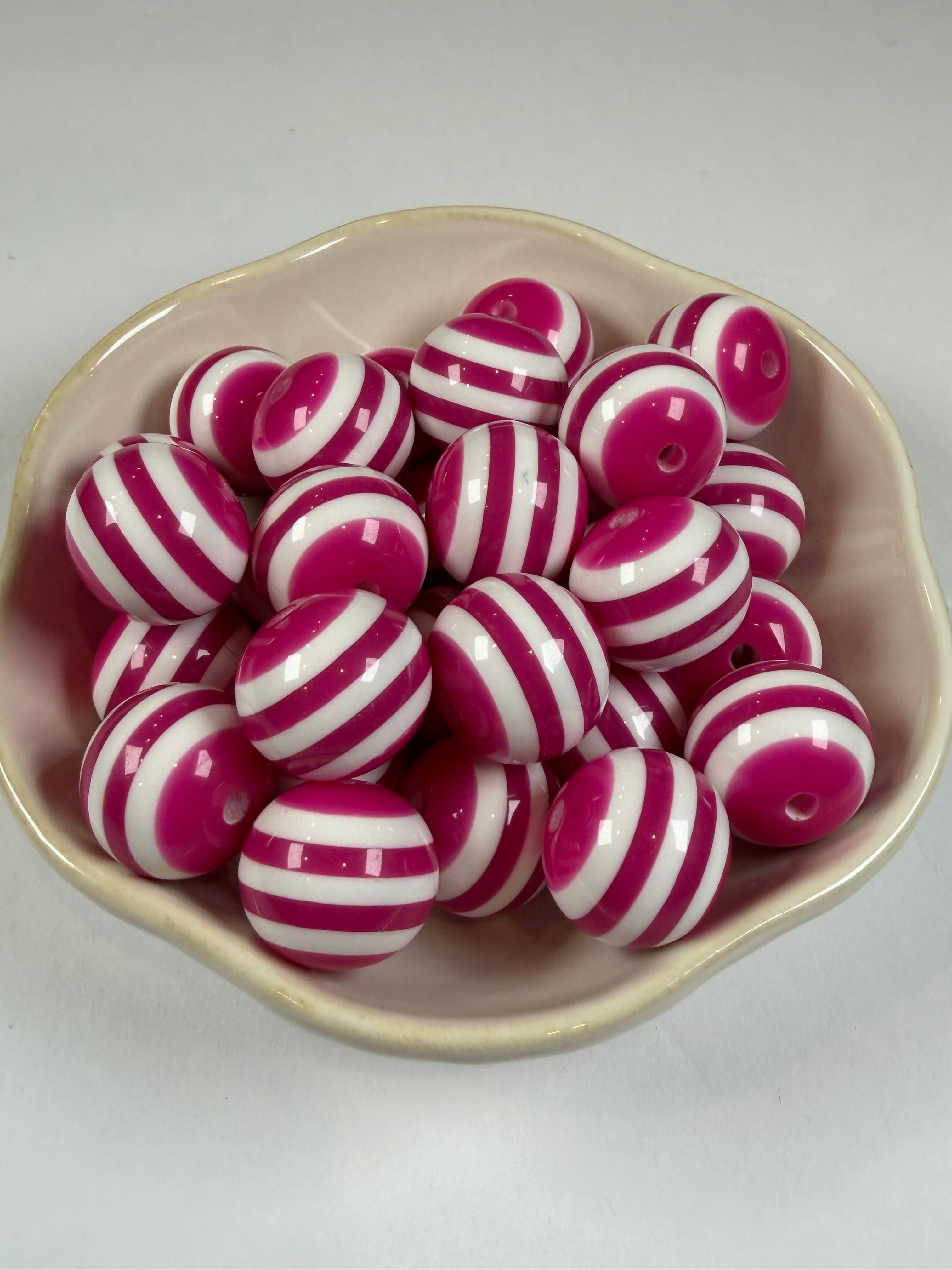 Striped 20mm Beads