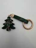 Rhinestone Christmas Tree Keychain