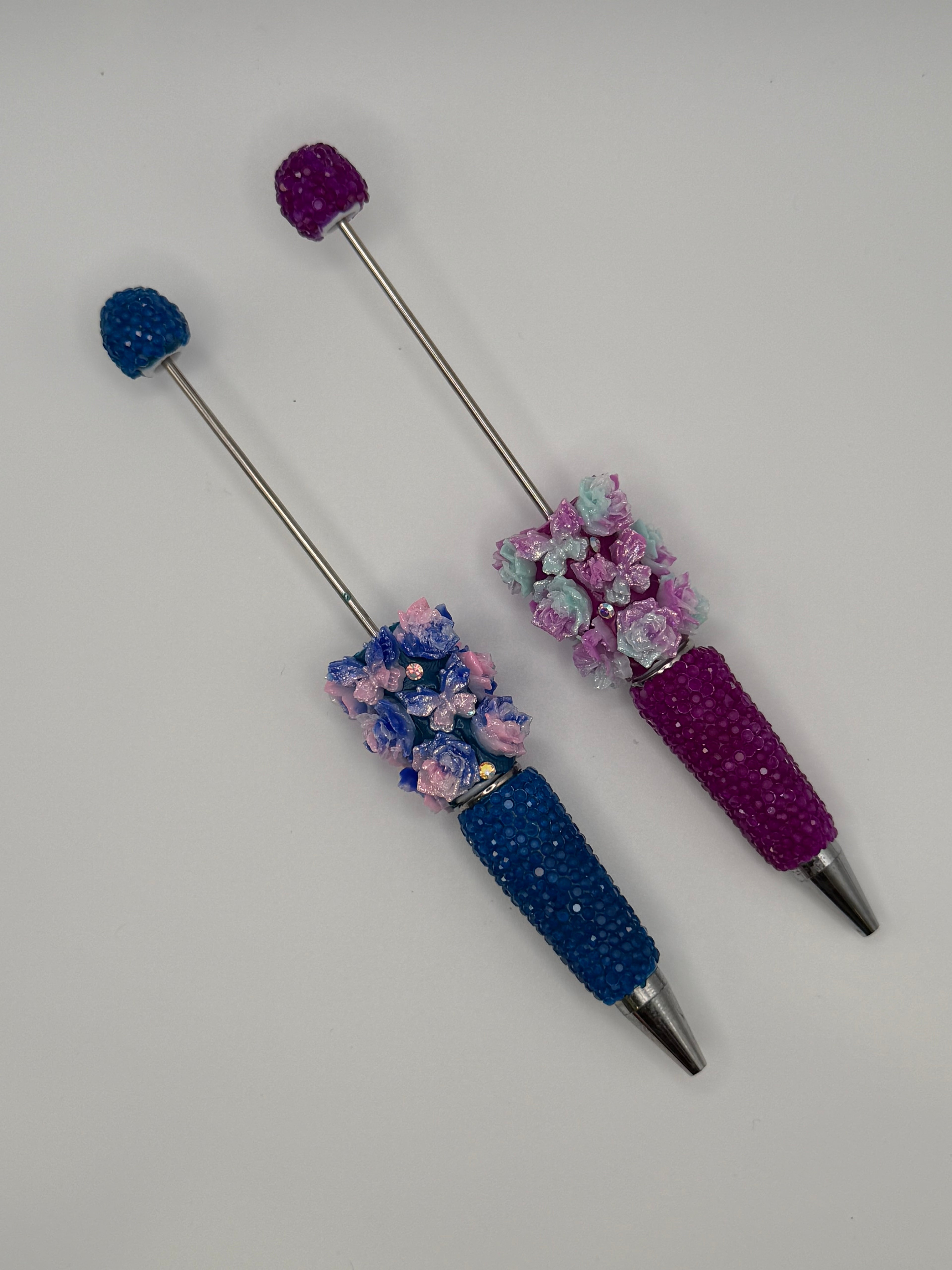 Rhinestone Floral Beadable Pen Blank