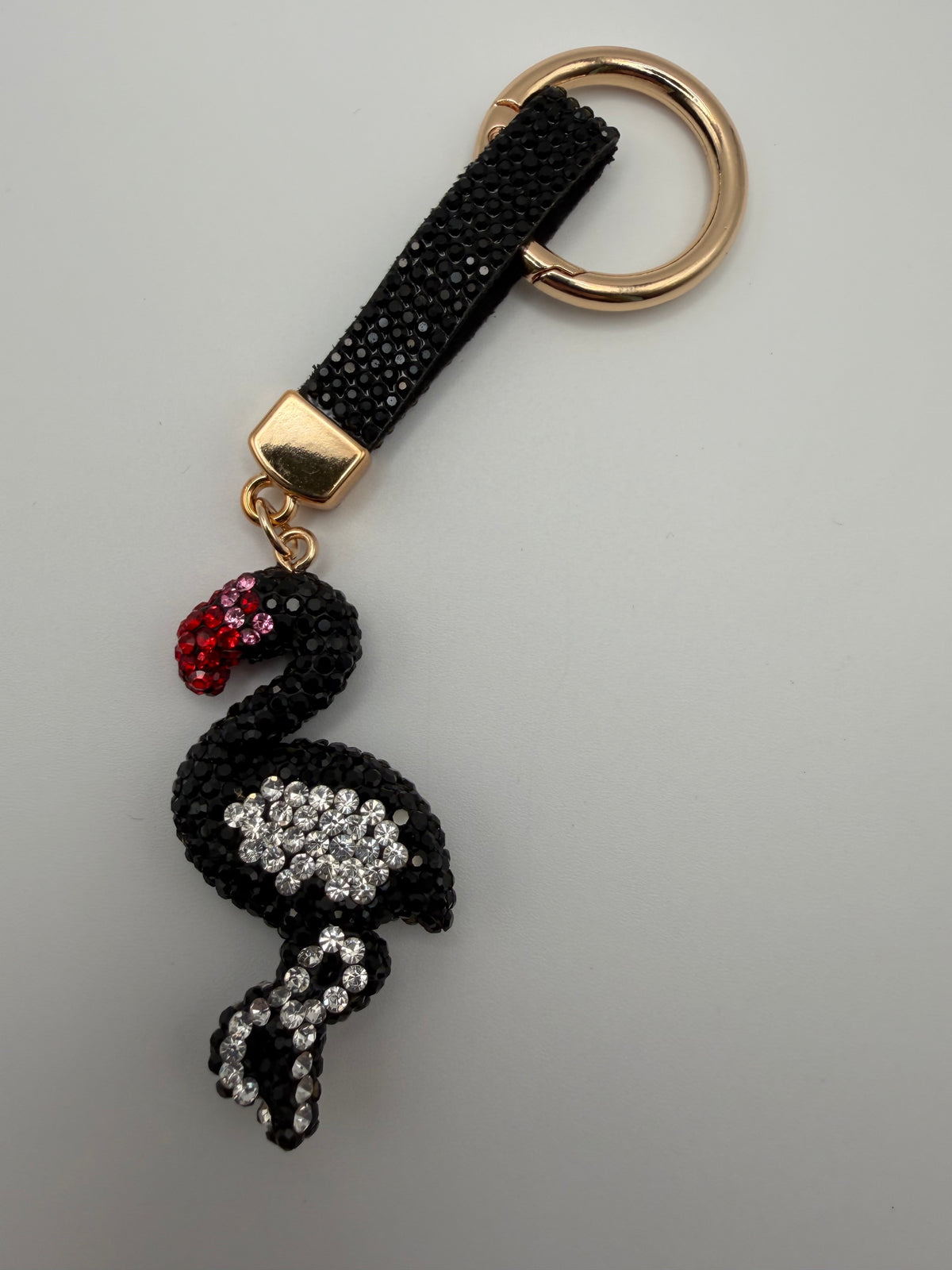 Rhinestone Flamingo Keychain