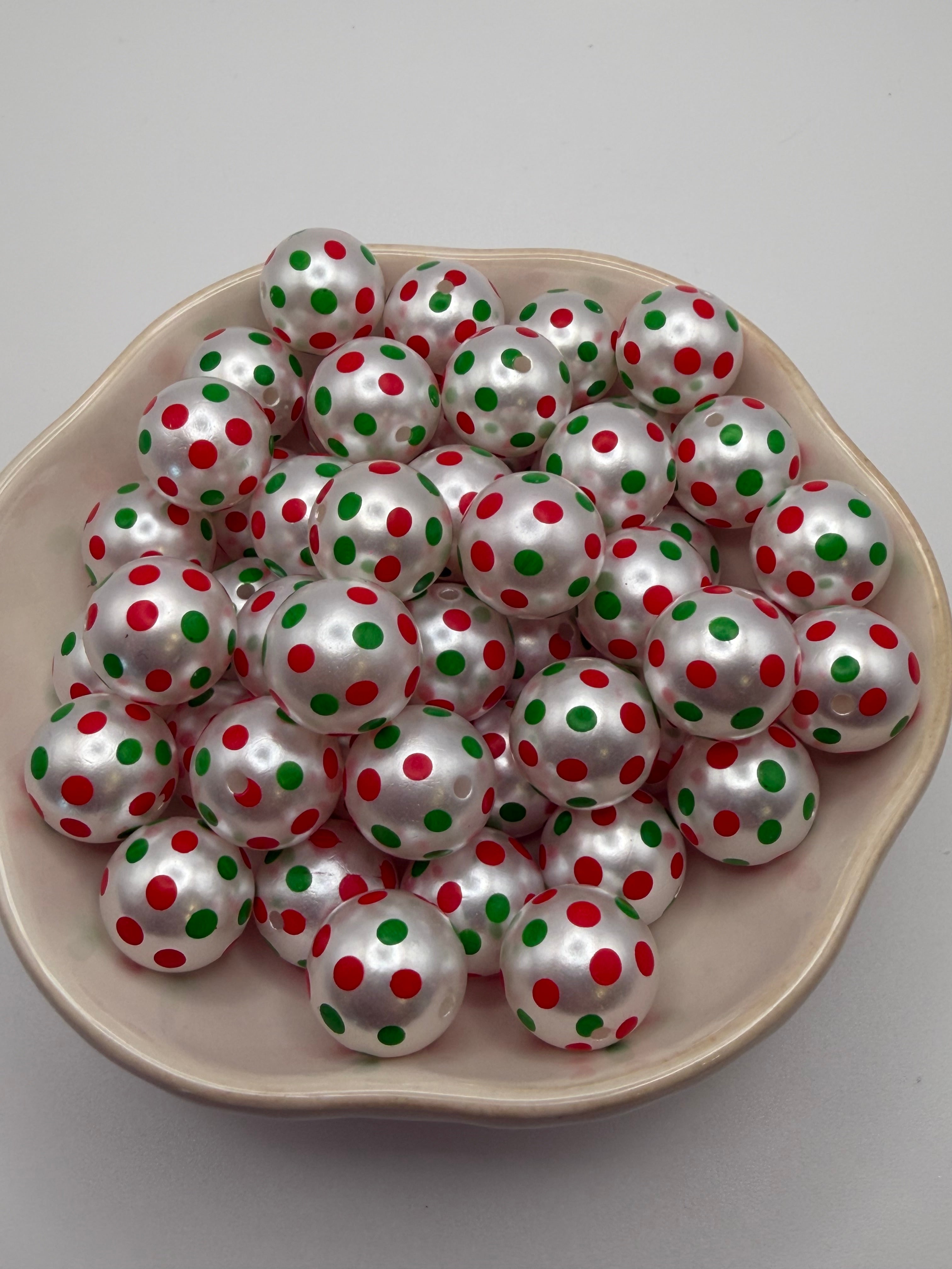 Christmas Polka Dot Beads