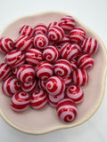 Red Swirl Beads