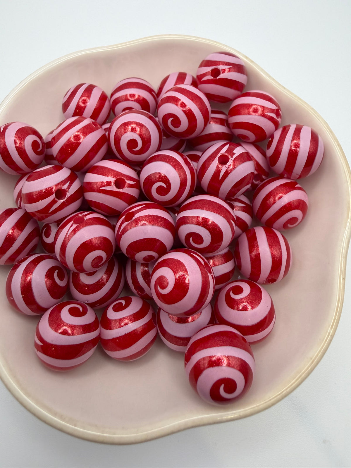 Red Swirl Beads