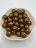 Black and Gold Striped Beads