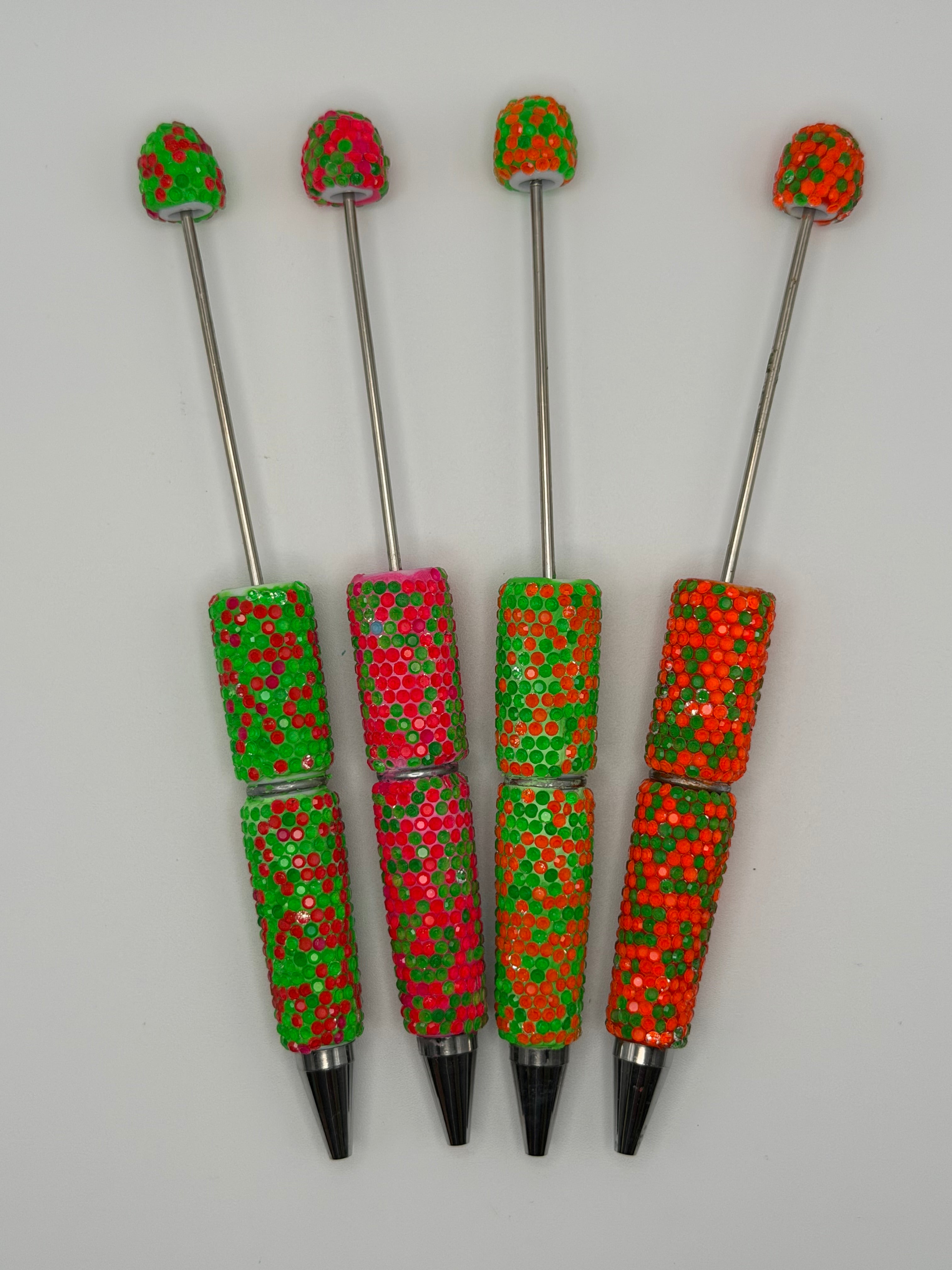 Neon Scatter Beadable Rhinestone Pen Blanks