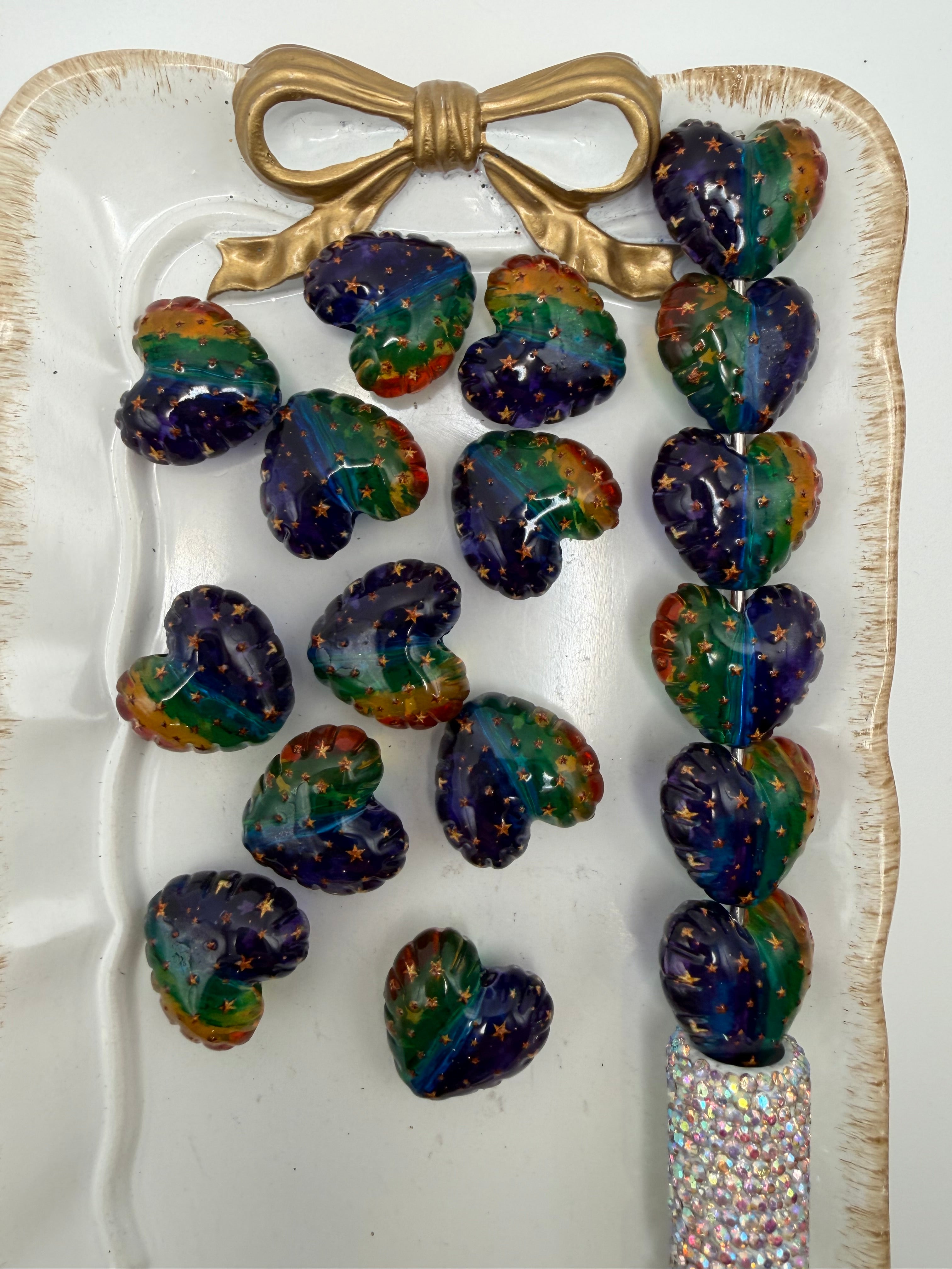 Rainbow Heart Beads