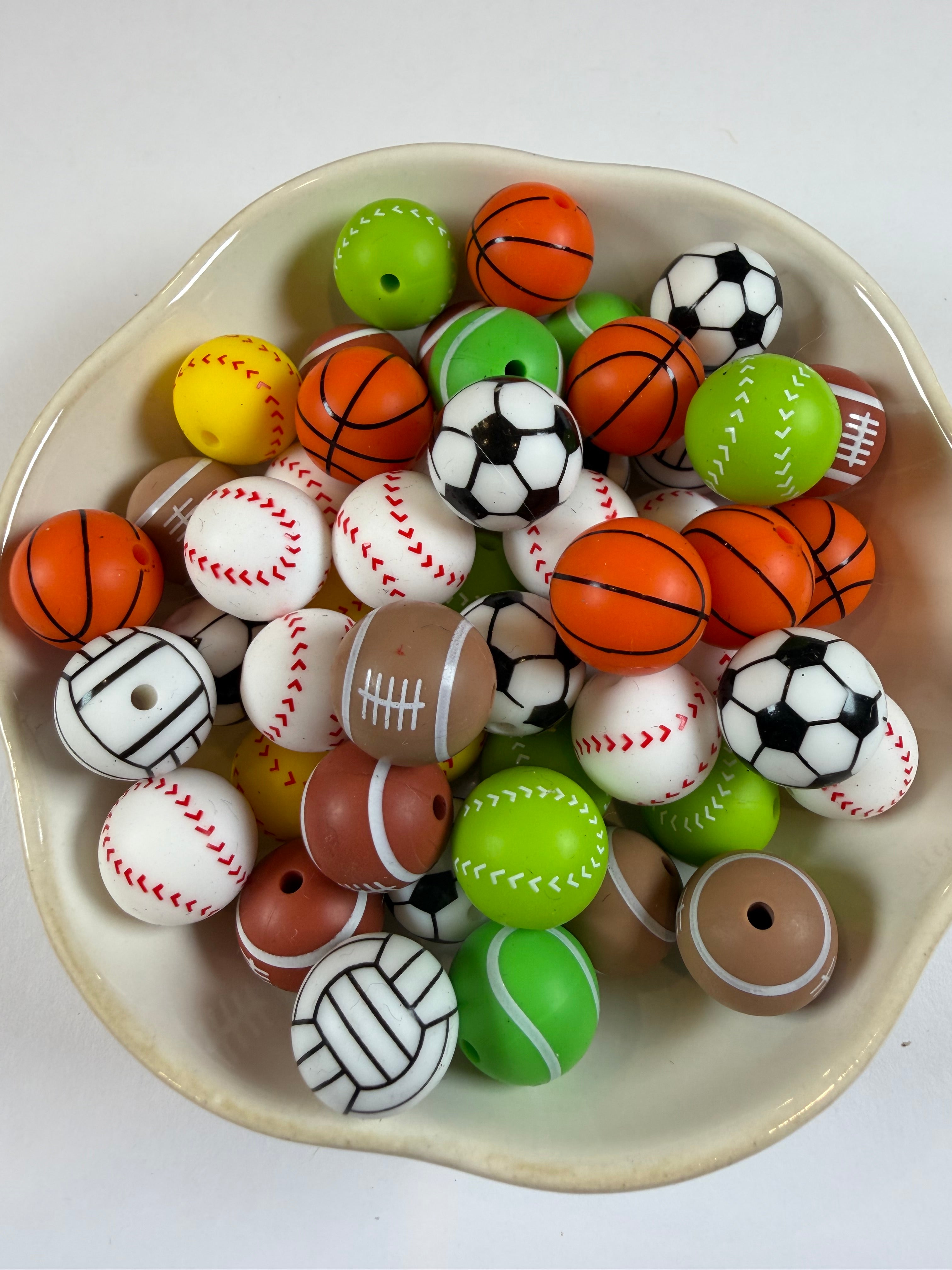 Sport Ball Silicone Beads