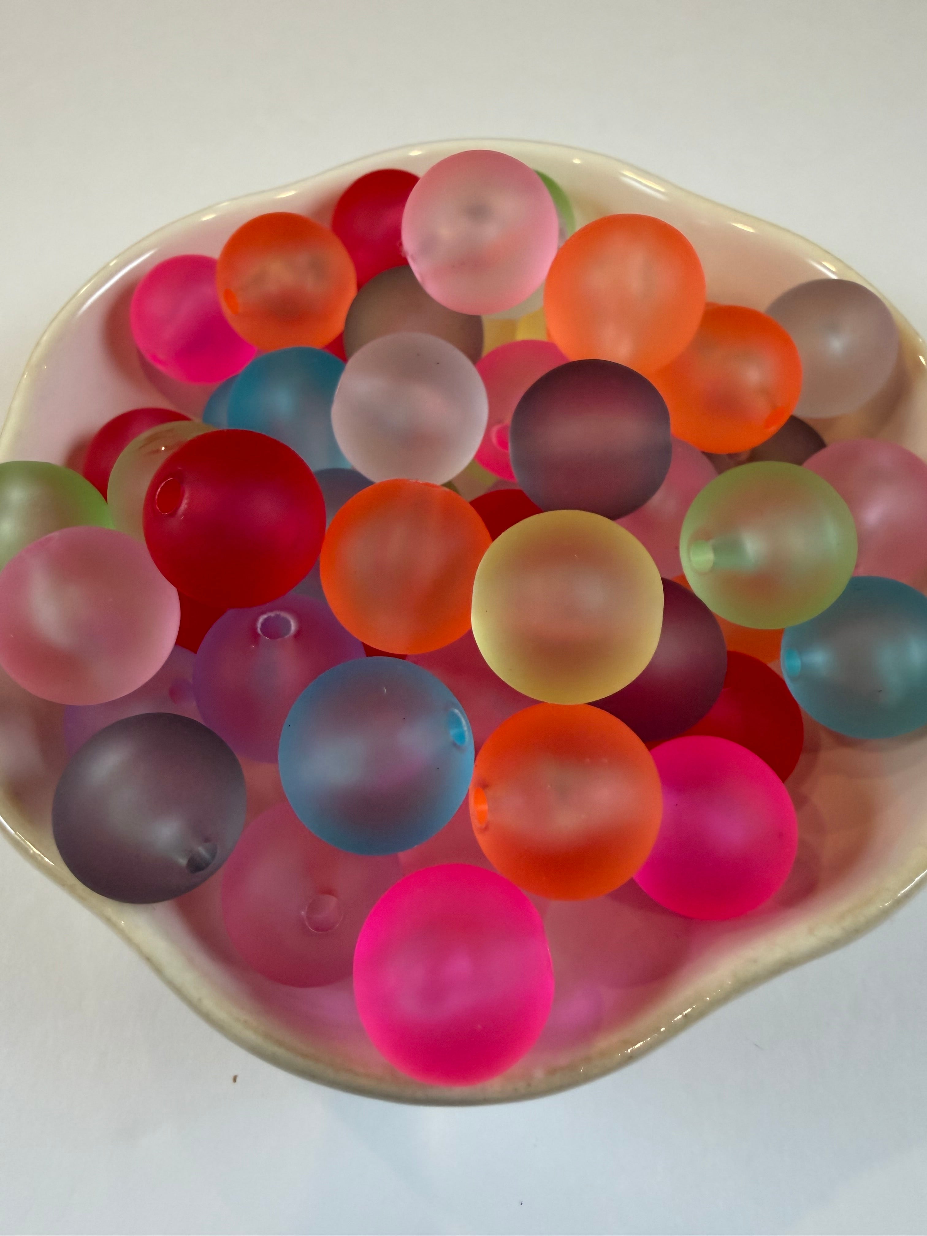 Clear Neon Matte Beads