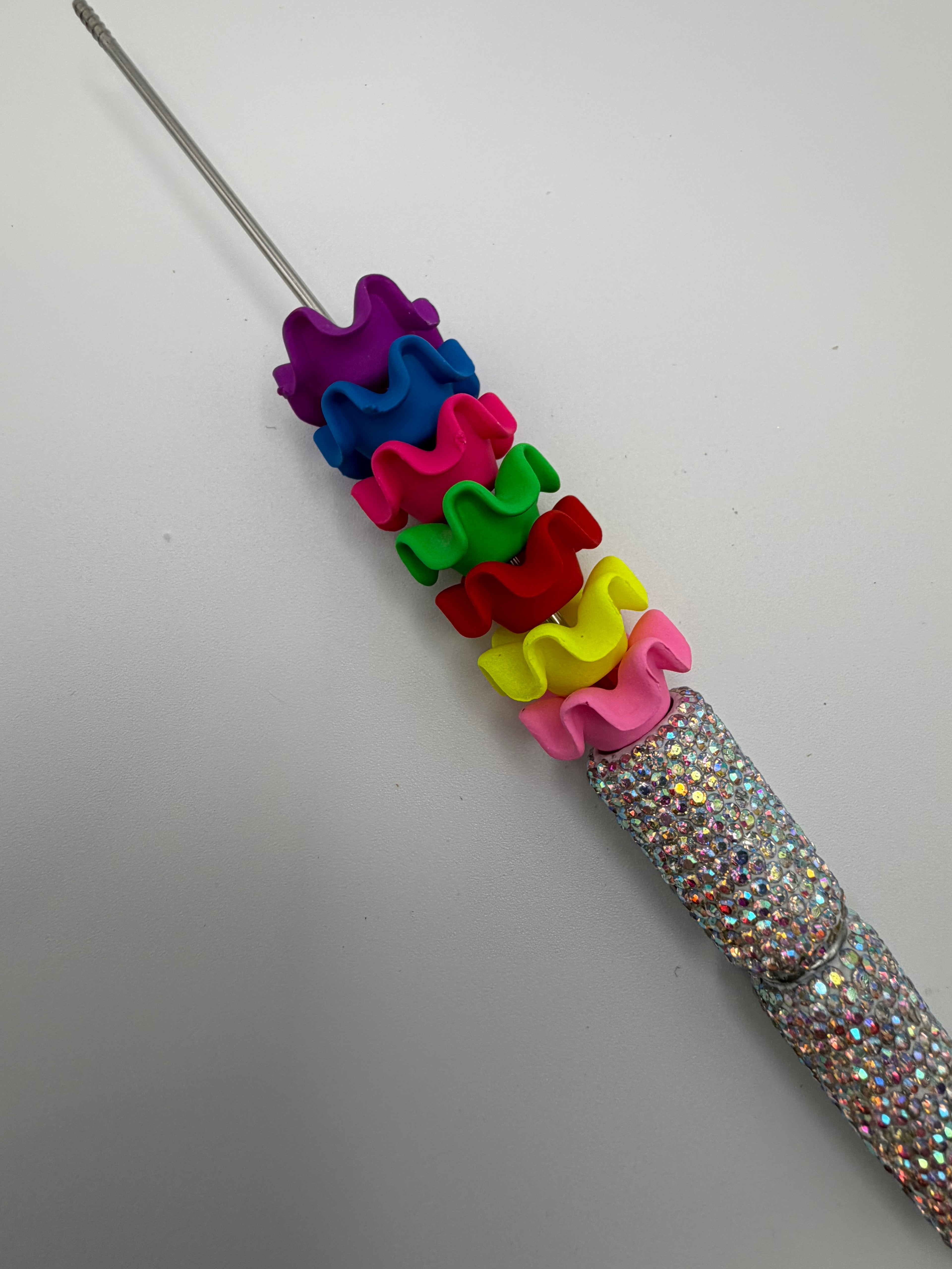 Neon Ruffle Spacer Beads