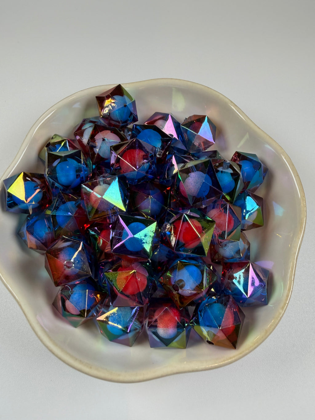 Patriotic Hexagon Beads