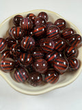 Red and Black Striped Beads