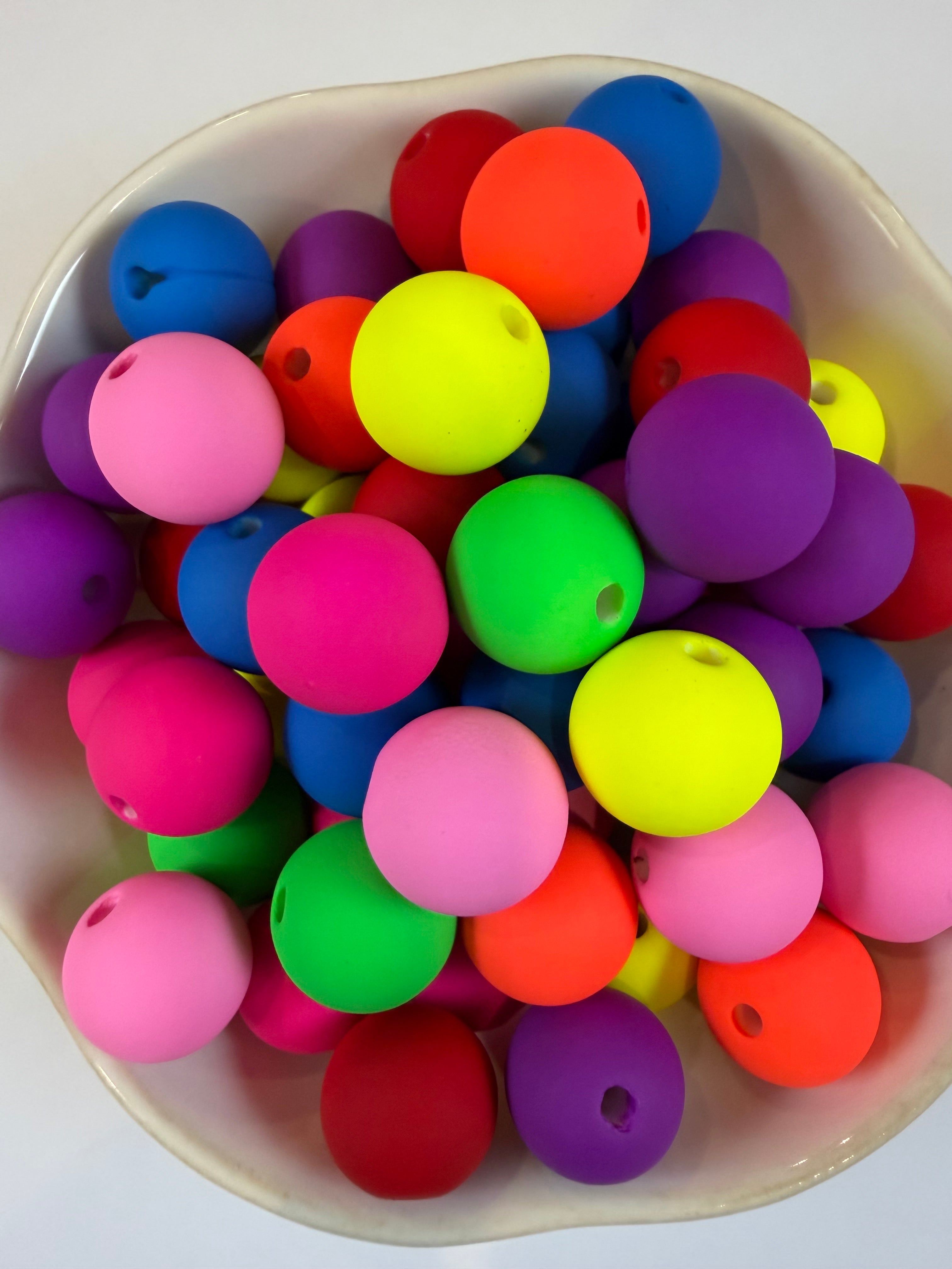 Neon Silicone Touch Acrylic Beads