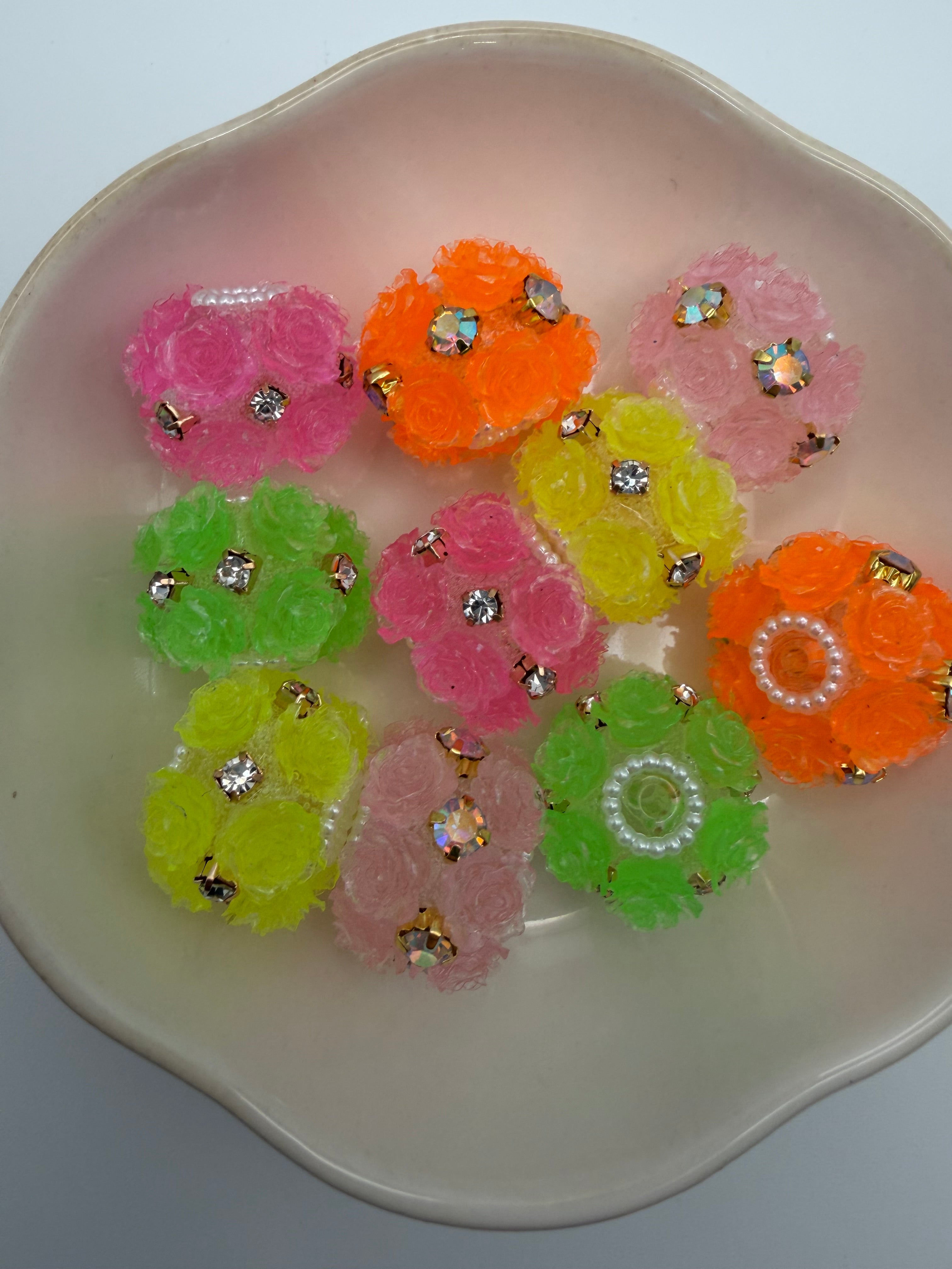 Neon Floral Fancy Beads