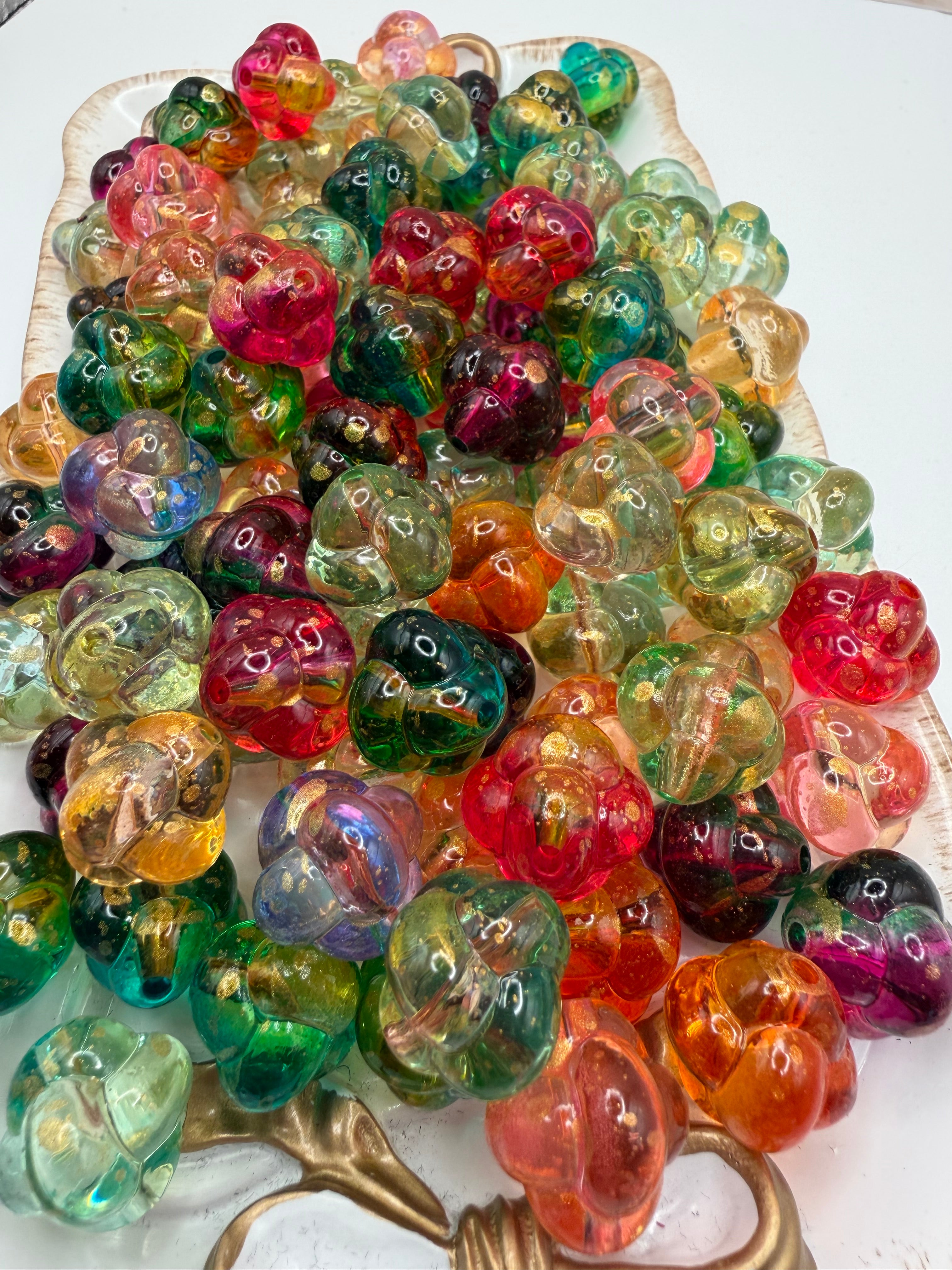 Gold Splatter Knot Spacer Beads