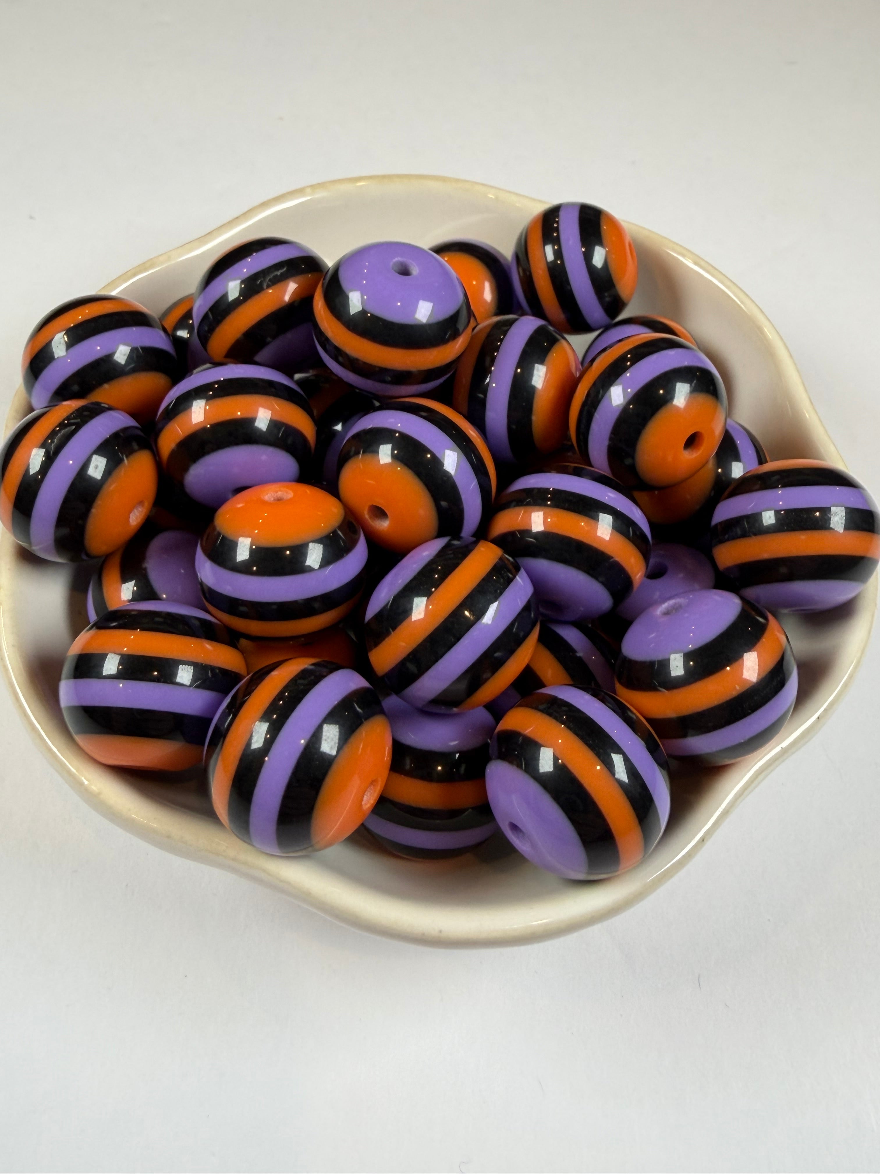 Striped 20mm Beads