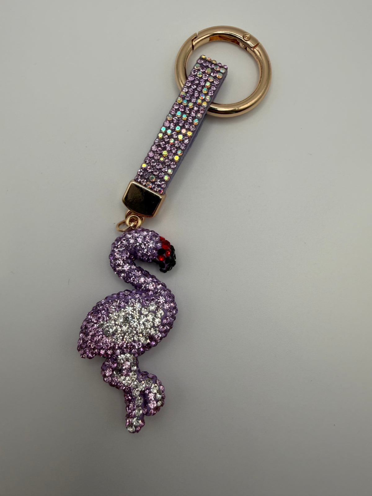 Rhinestone Flamingo Keychain