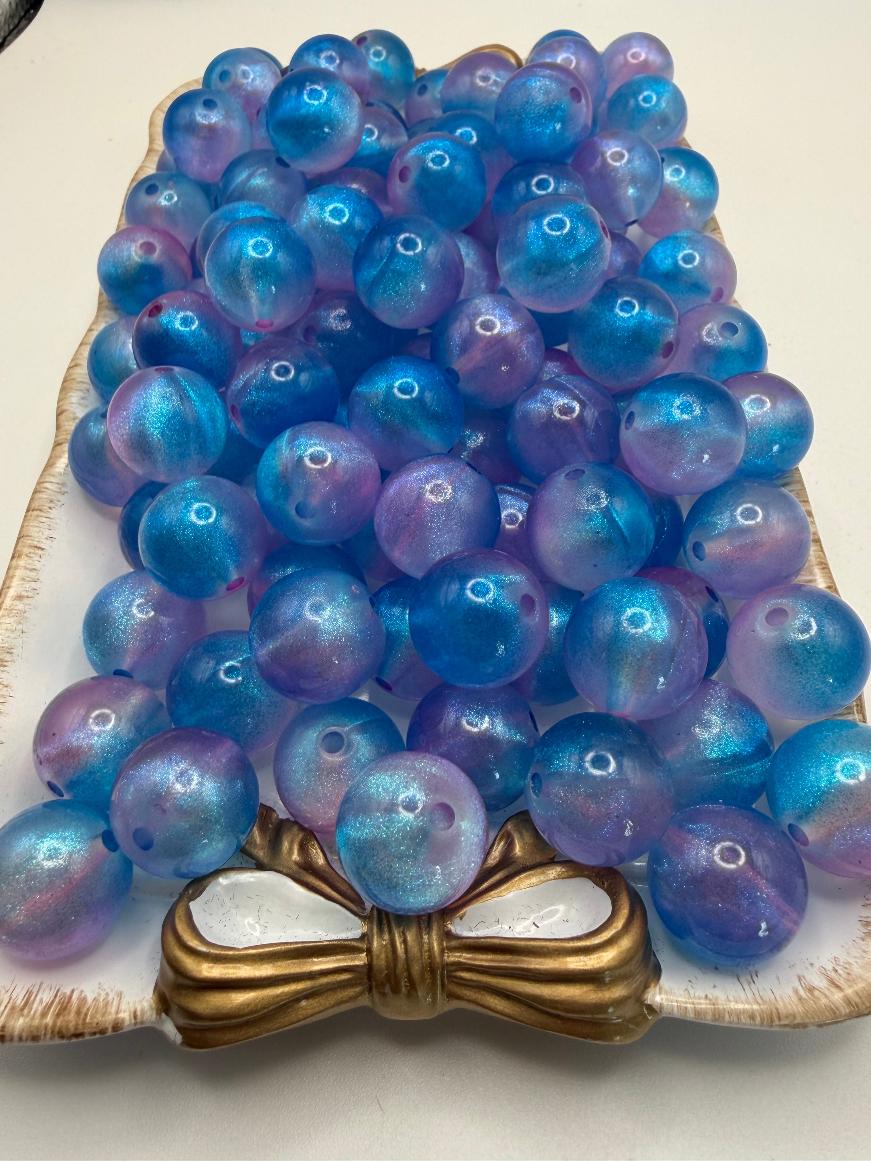 Purple/Blue Glitter Beads