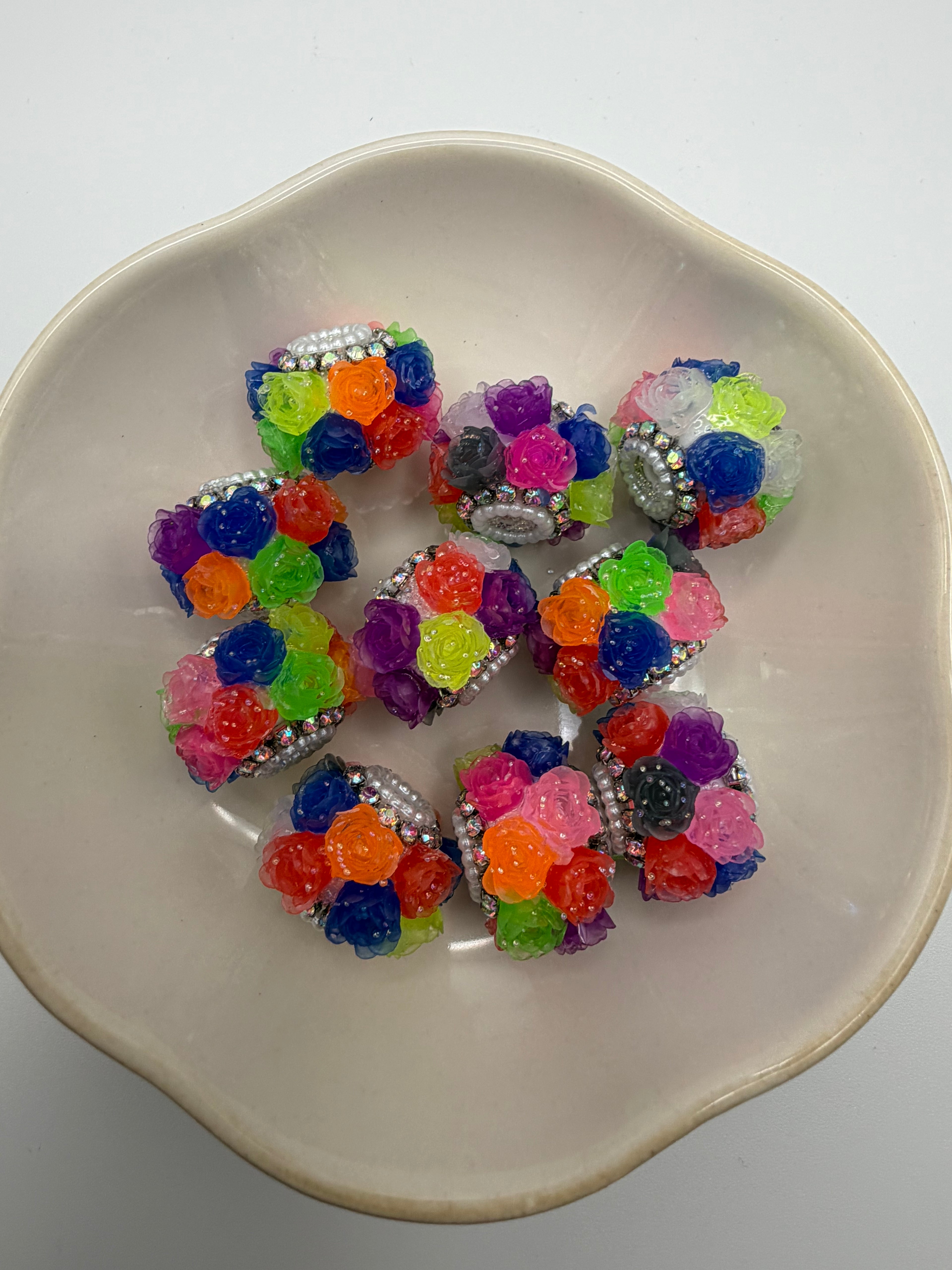 Neon Floral Fancy Beads