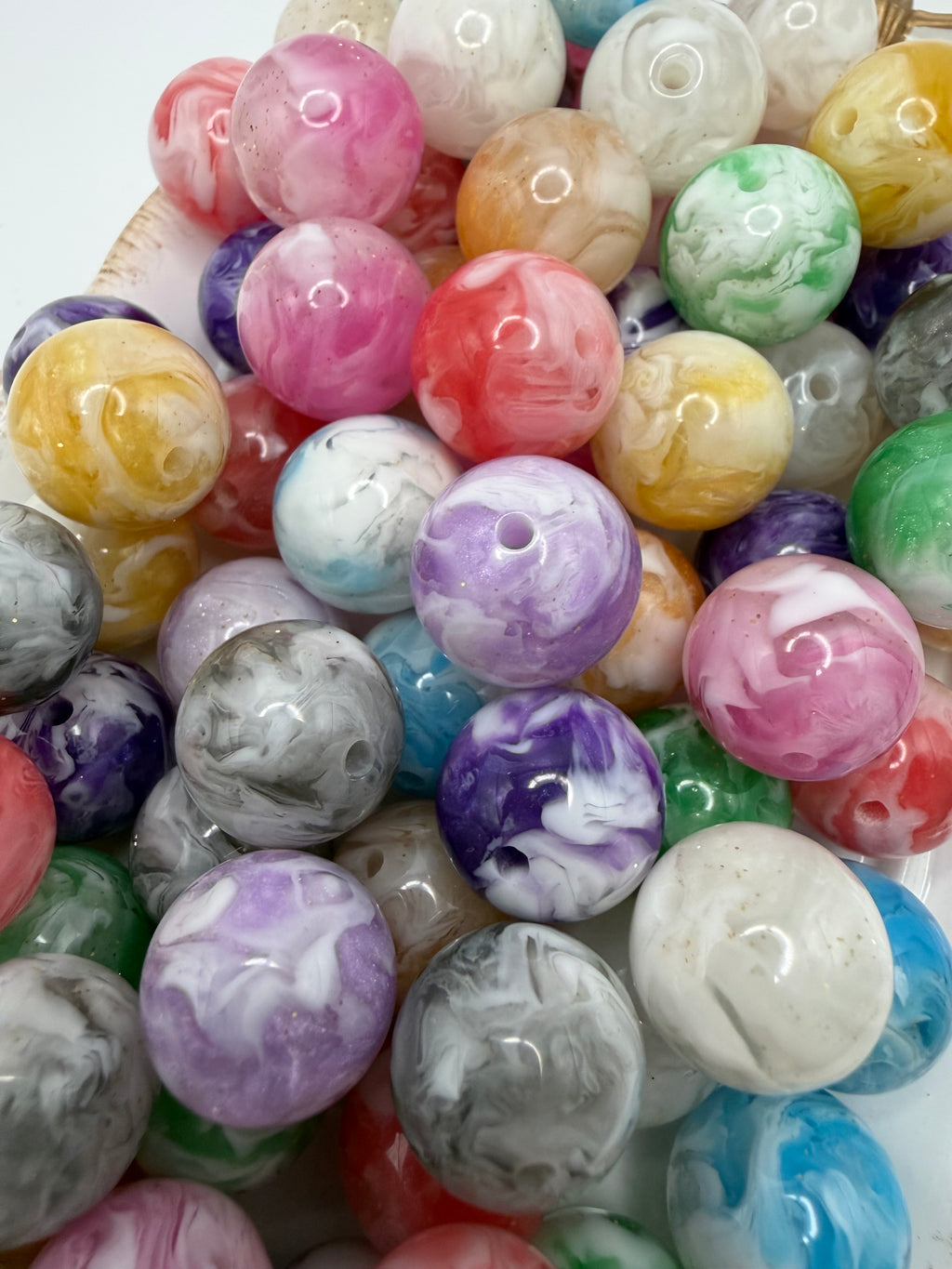 White Swirl Beads