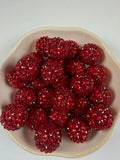 Red 20mm Rhinestone Beads