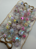Crackle Double Layer Hexagon Beads