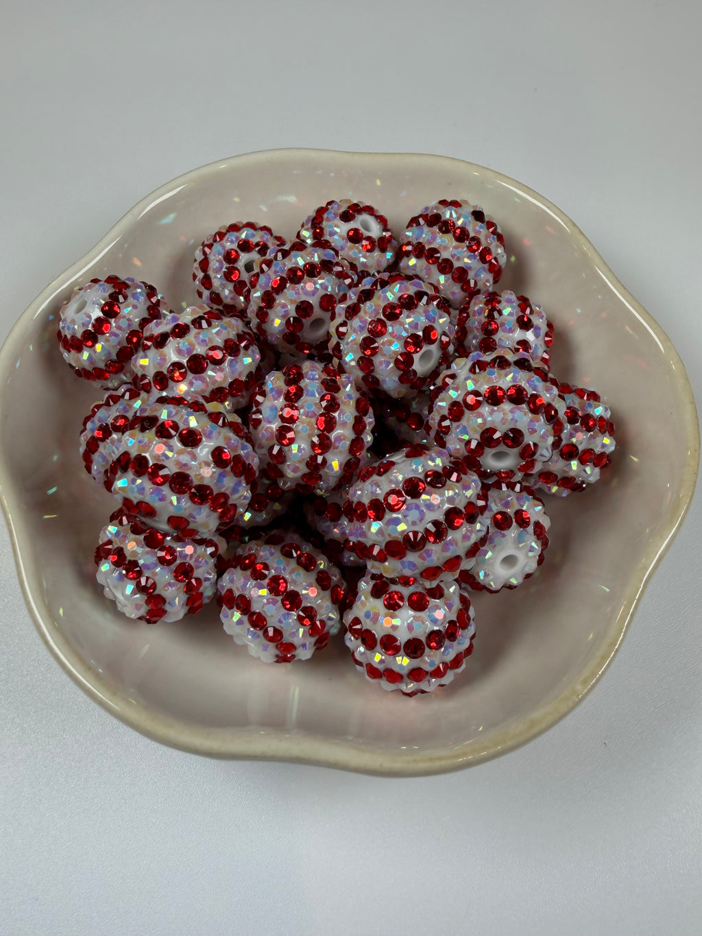Striped 20mm Rhinestone Beads