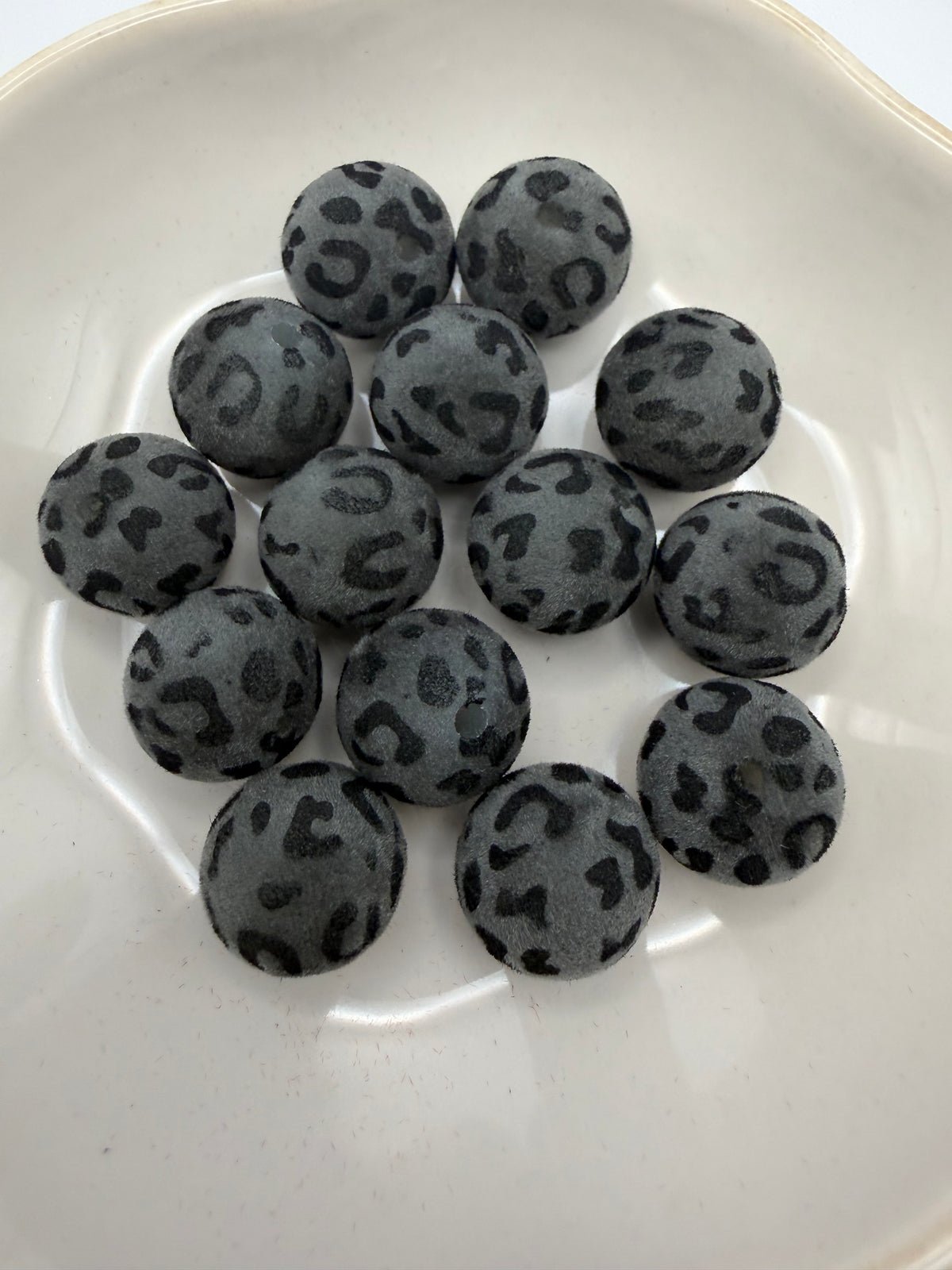Leopard Flocked Beads