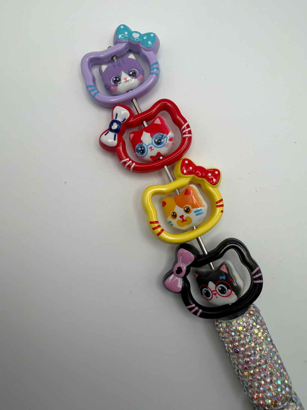Colorful Kitty Head Beads