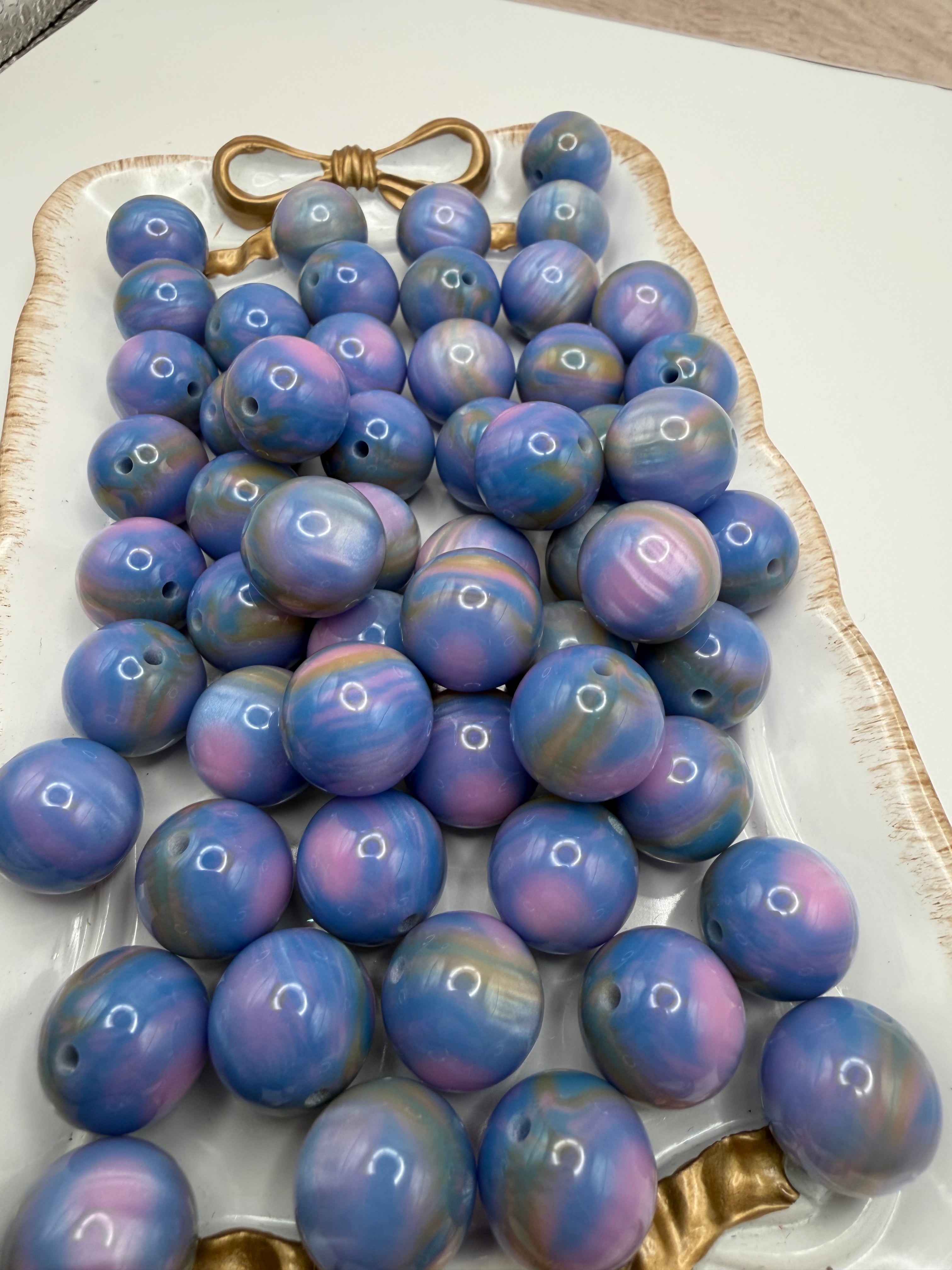 Lavender Marble Beads