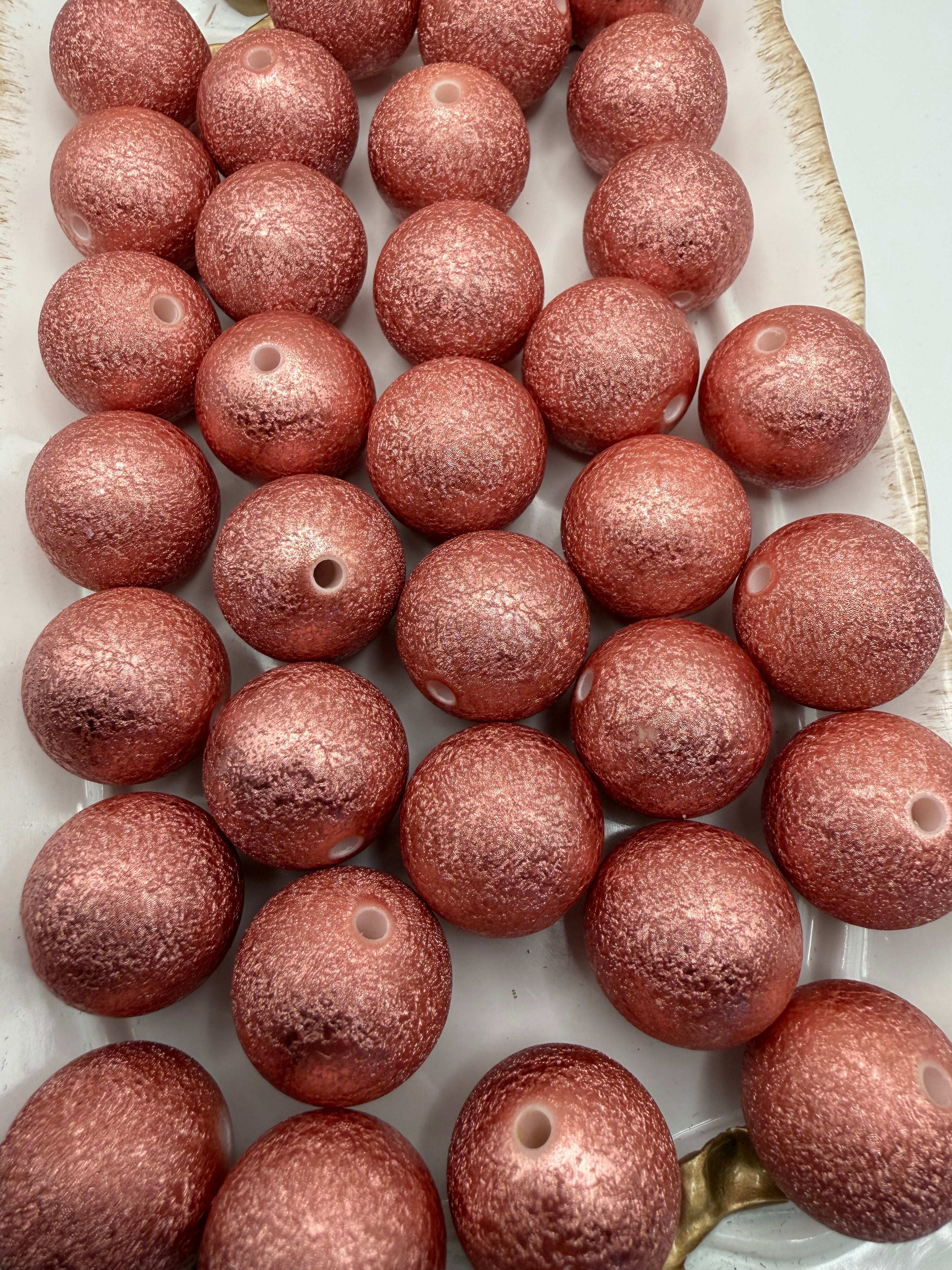 20mm Rose Gold Beads