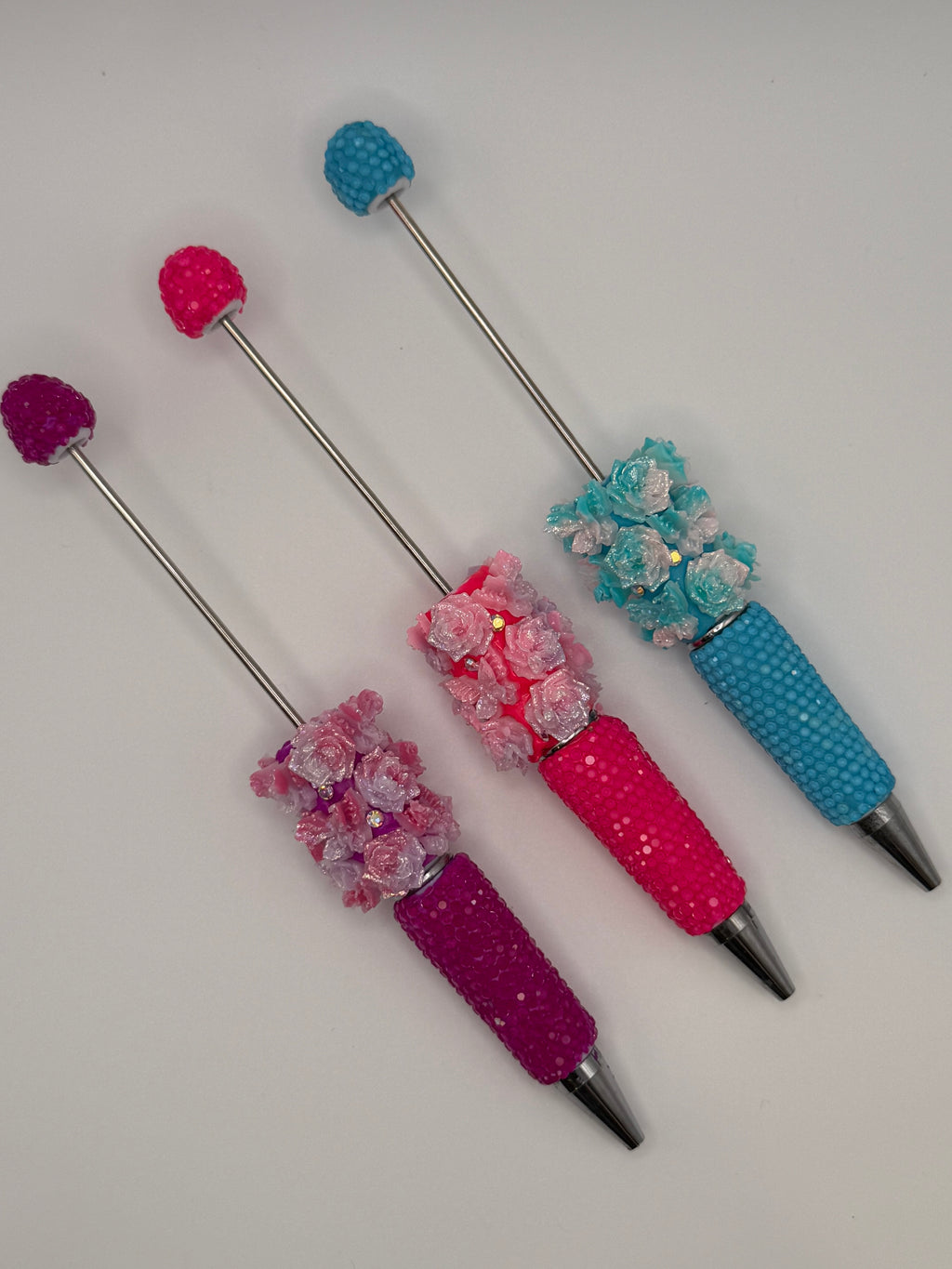 Rhinestone Floral Beadable Pen Blank