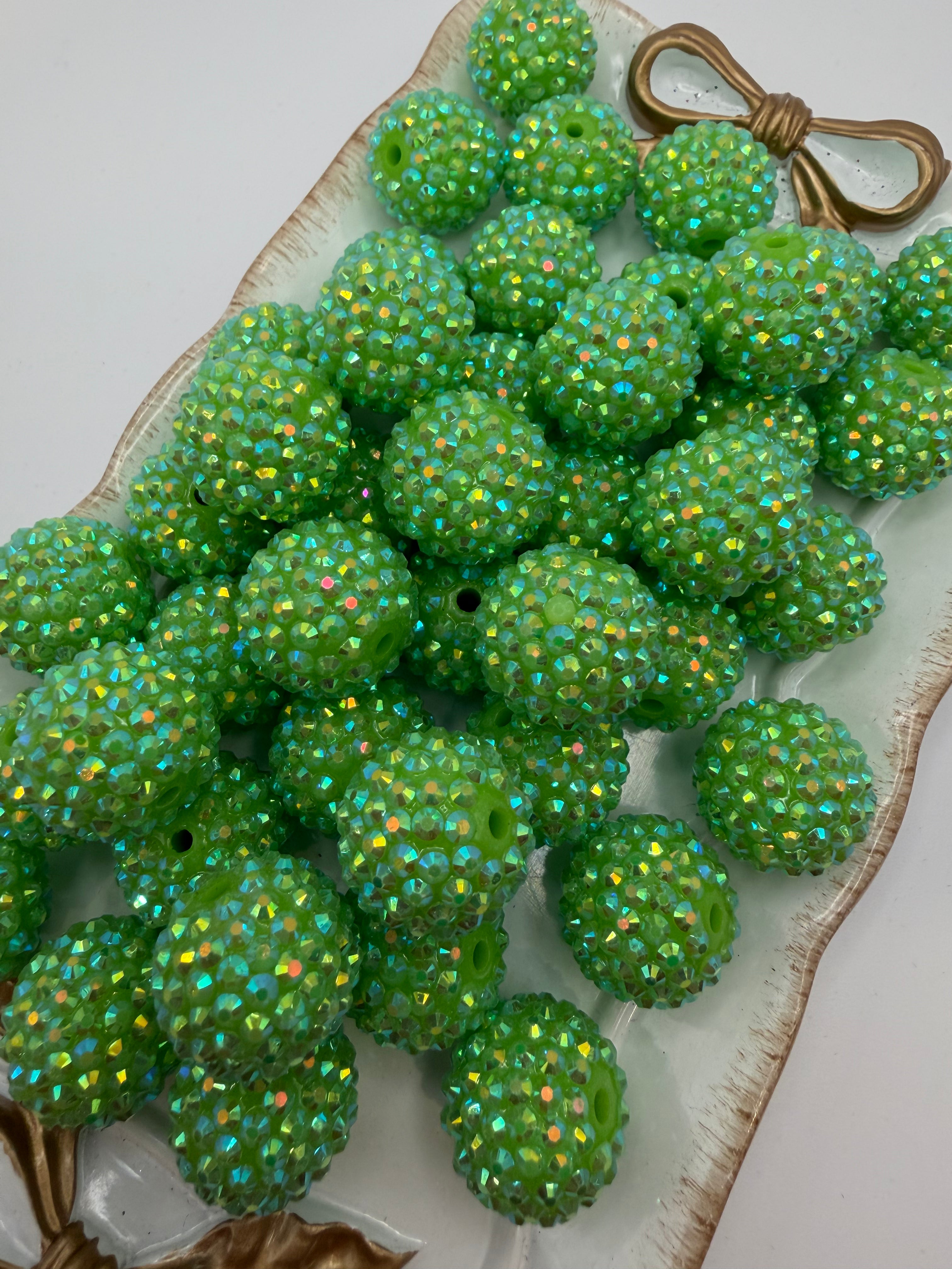 Green AB 20mm Rhinestone Beads