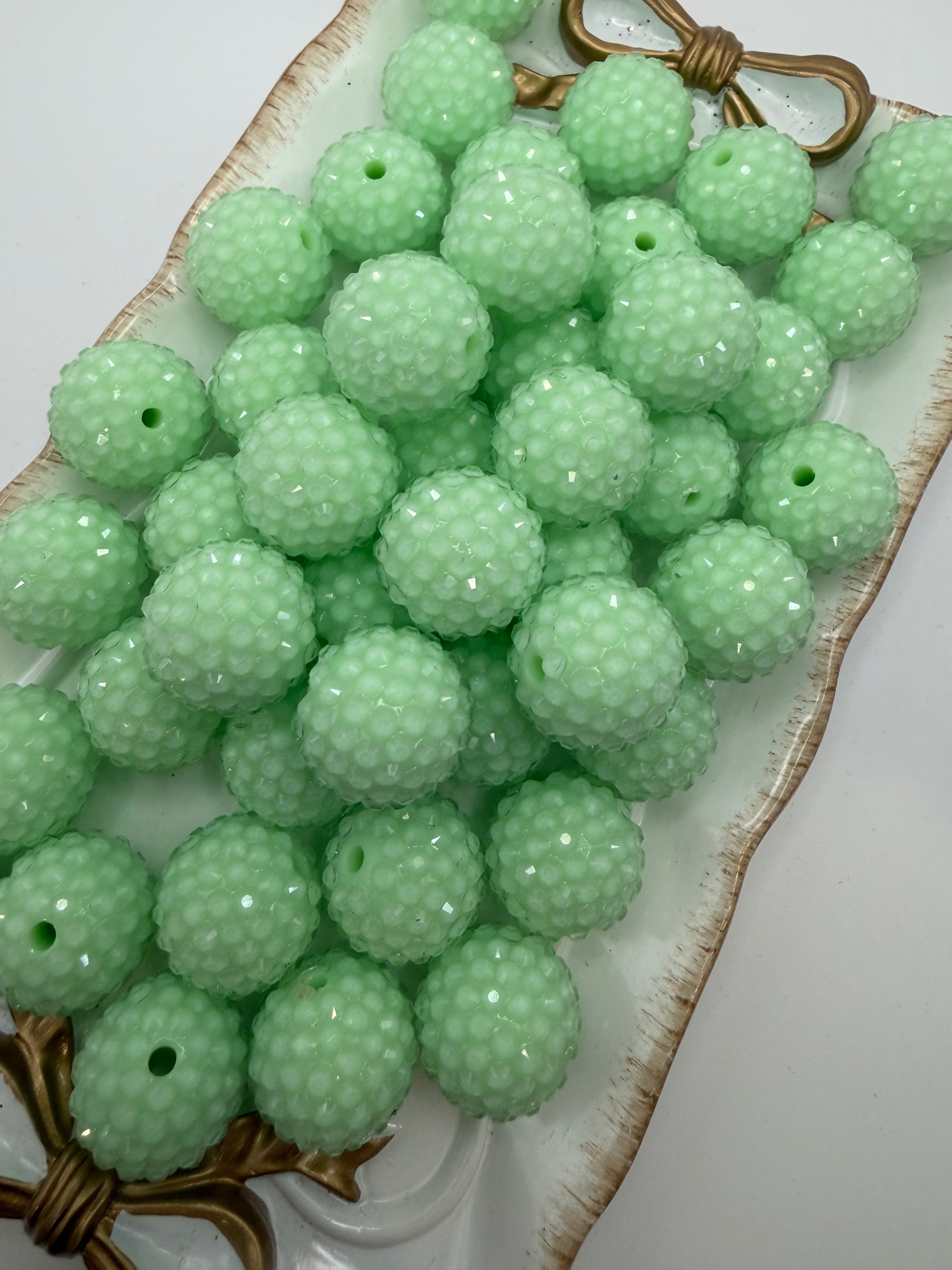 Light Green 20mm Rhinestone Beads