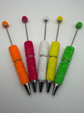 Neon Beadable Rhinestone Pens