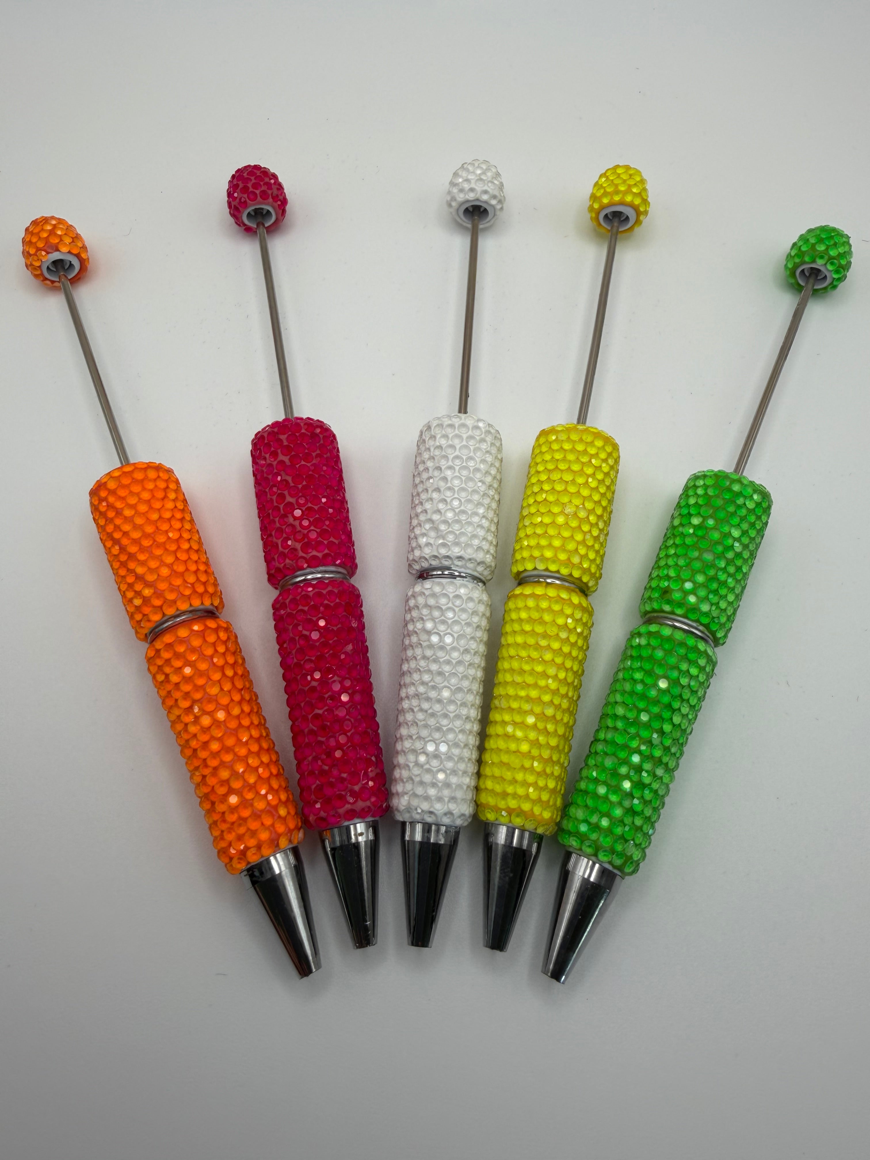 Neon Beadable Rhinestone Pens