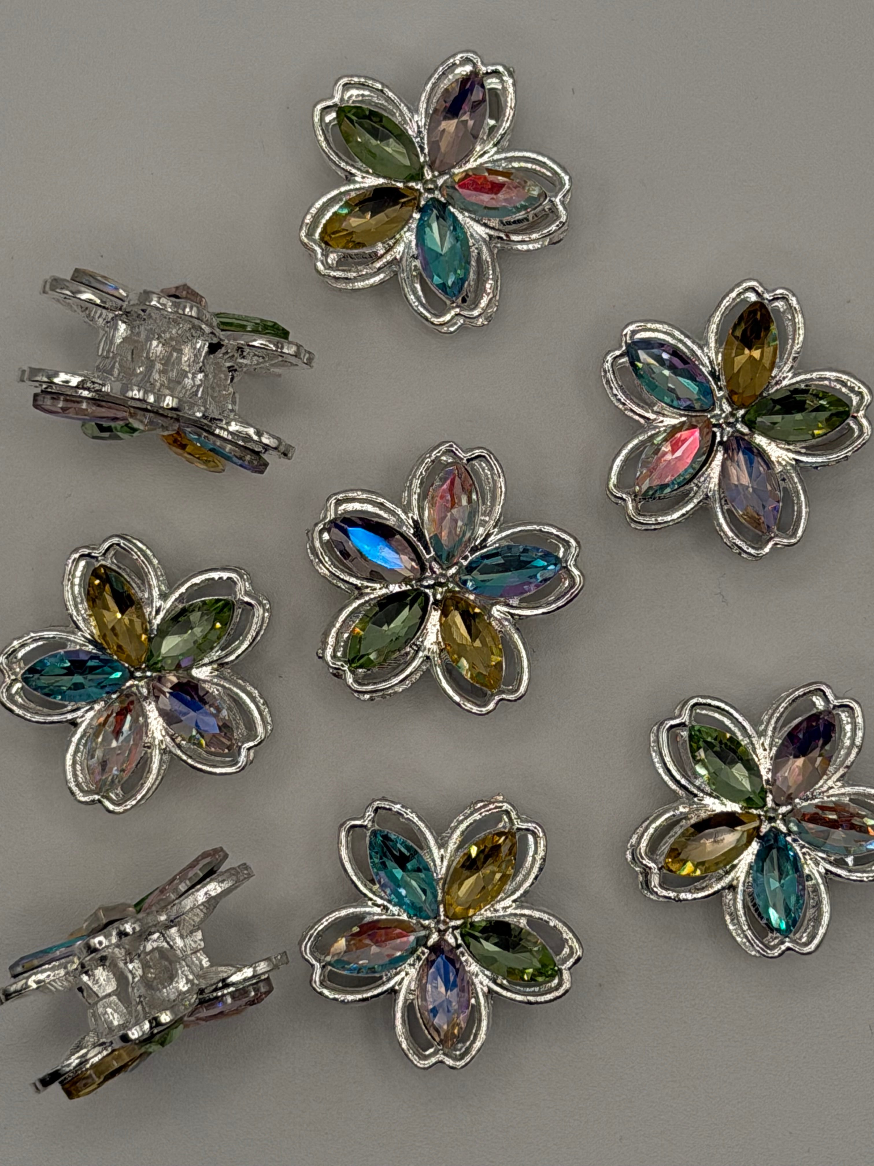 Multicolor Flower Alloy Bead