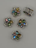 Multicolor Flower Alloy Bead