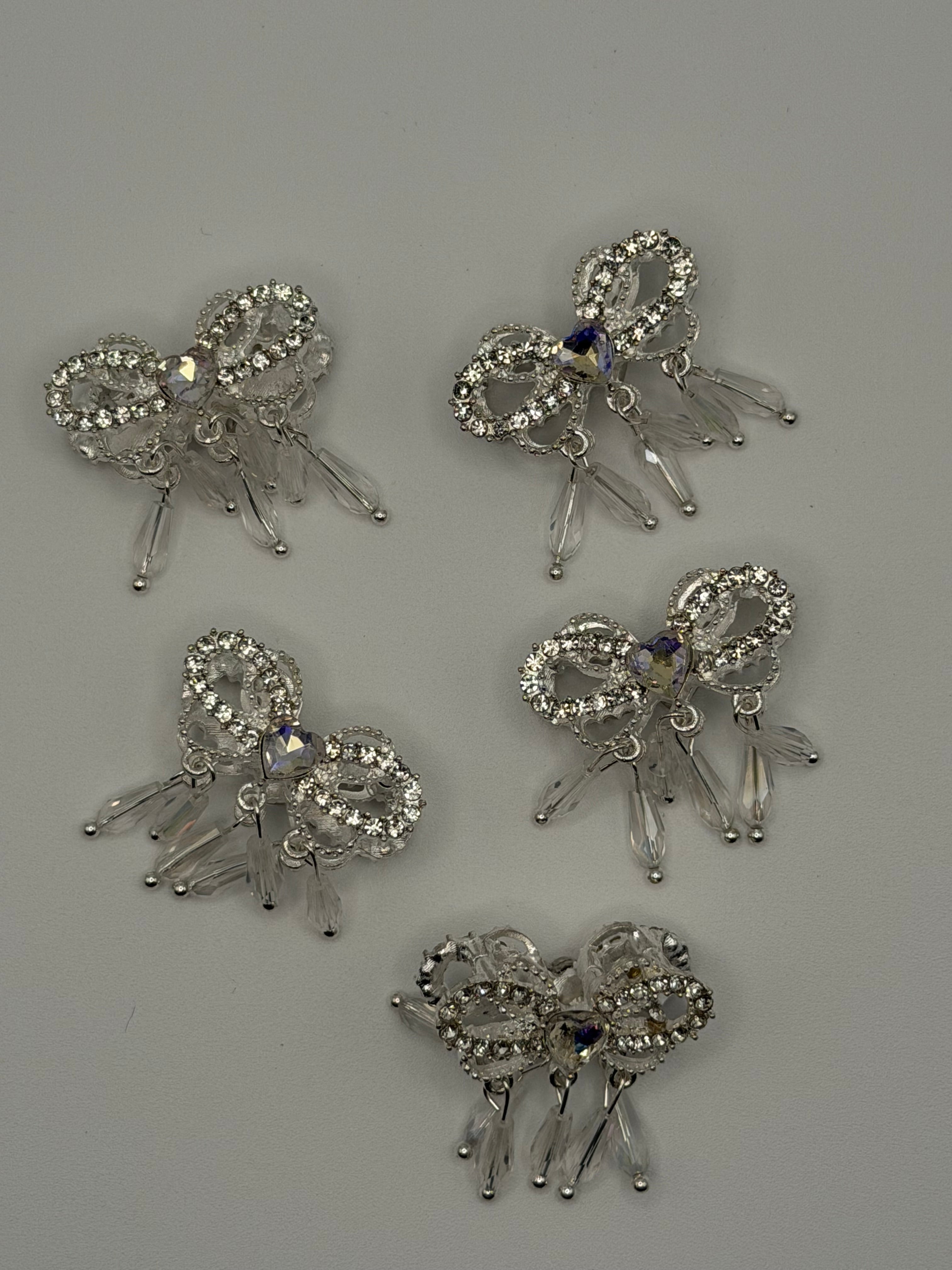 Alloy Bow Beads with Dangles