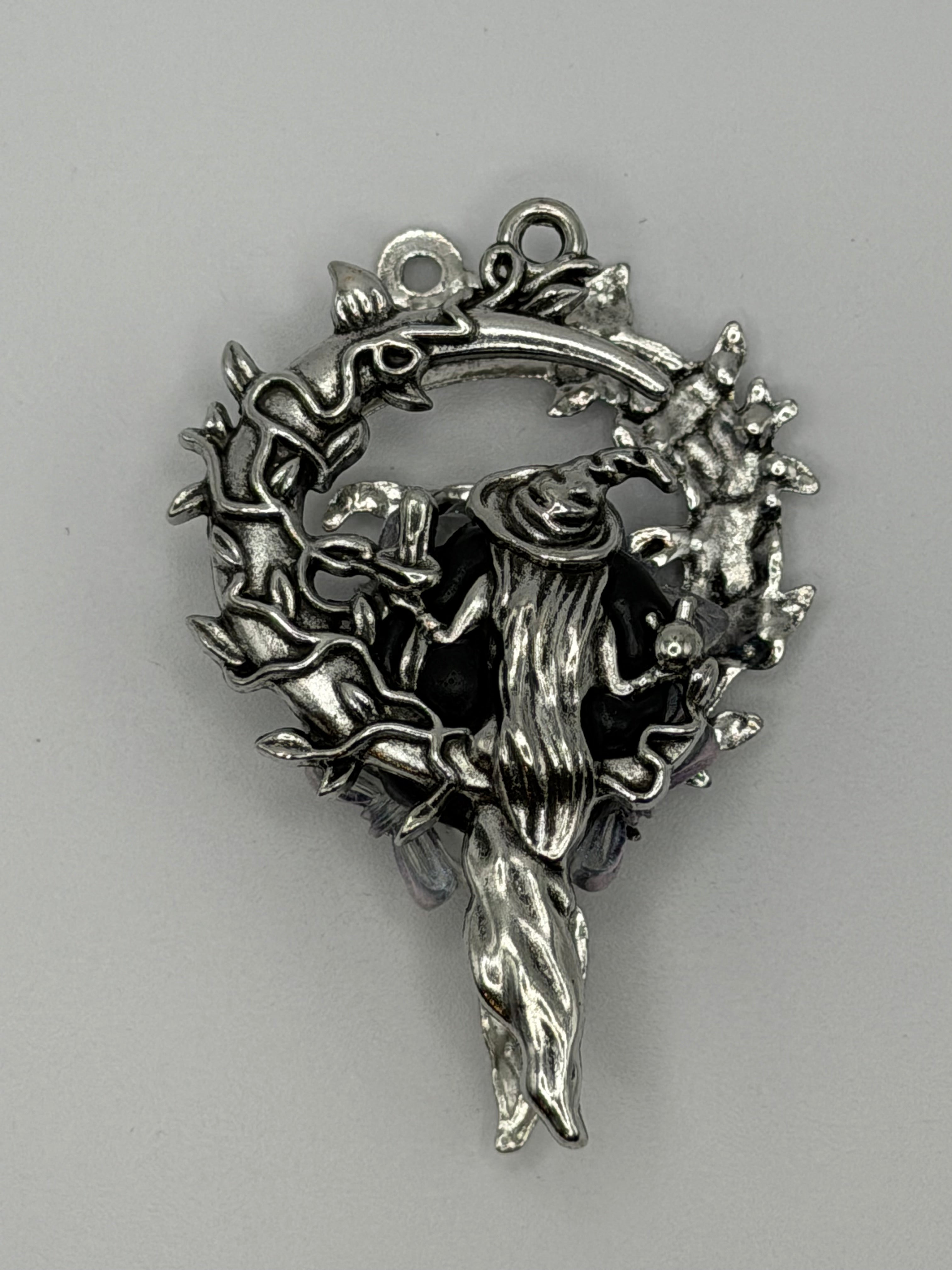 Witch on Moon Alloy Bead