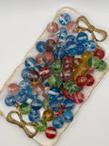 Foil Flower Glitter Beads 16mm
